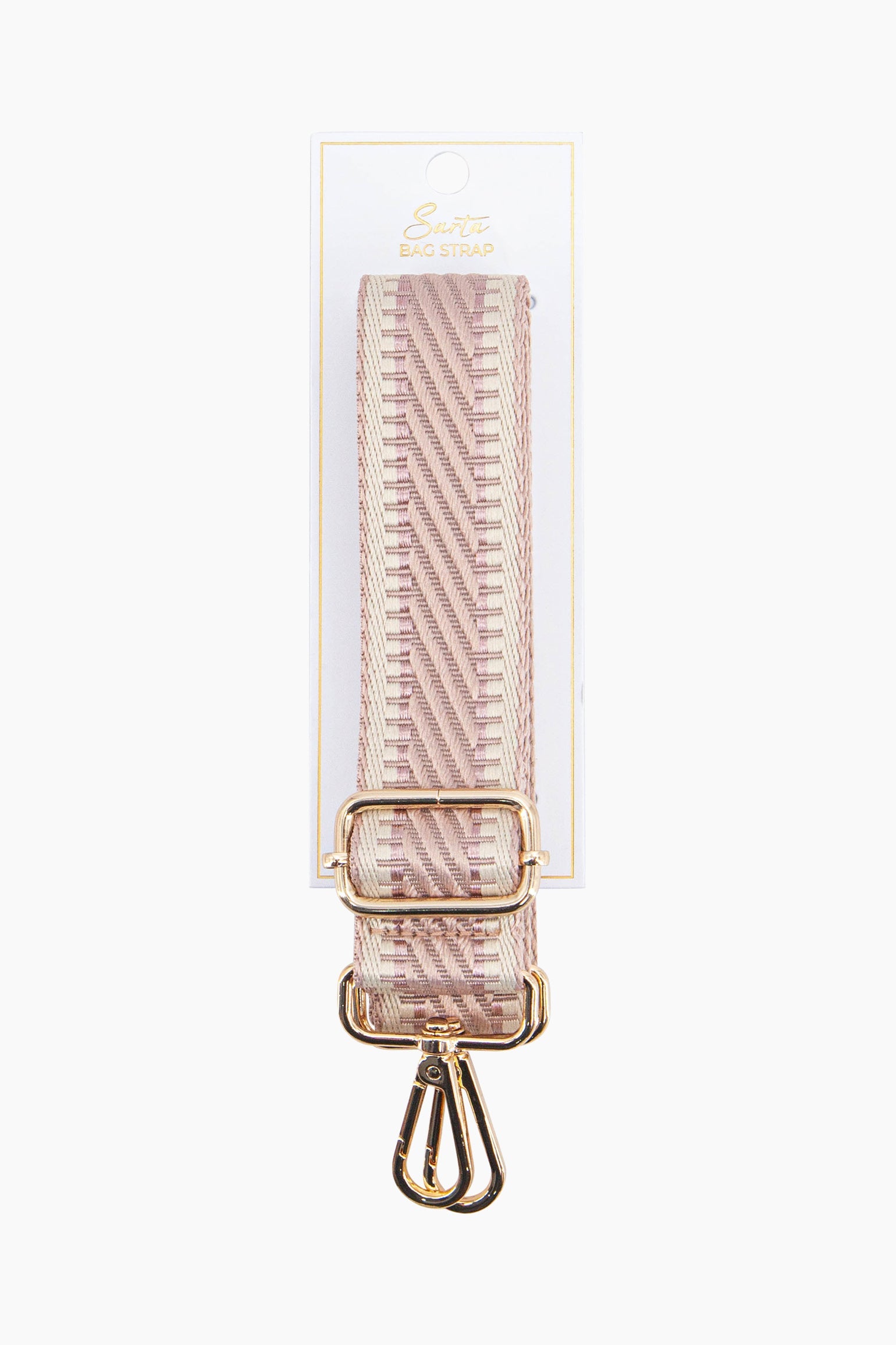 Beige Sarta Beige Stripe Trim Woven Bag Strap, Image 4 of 4