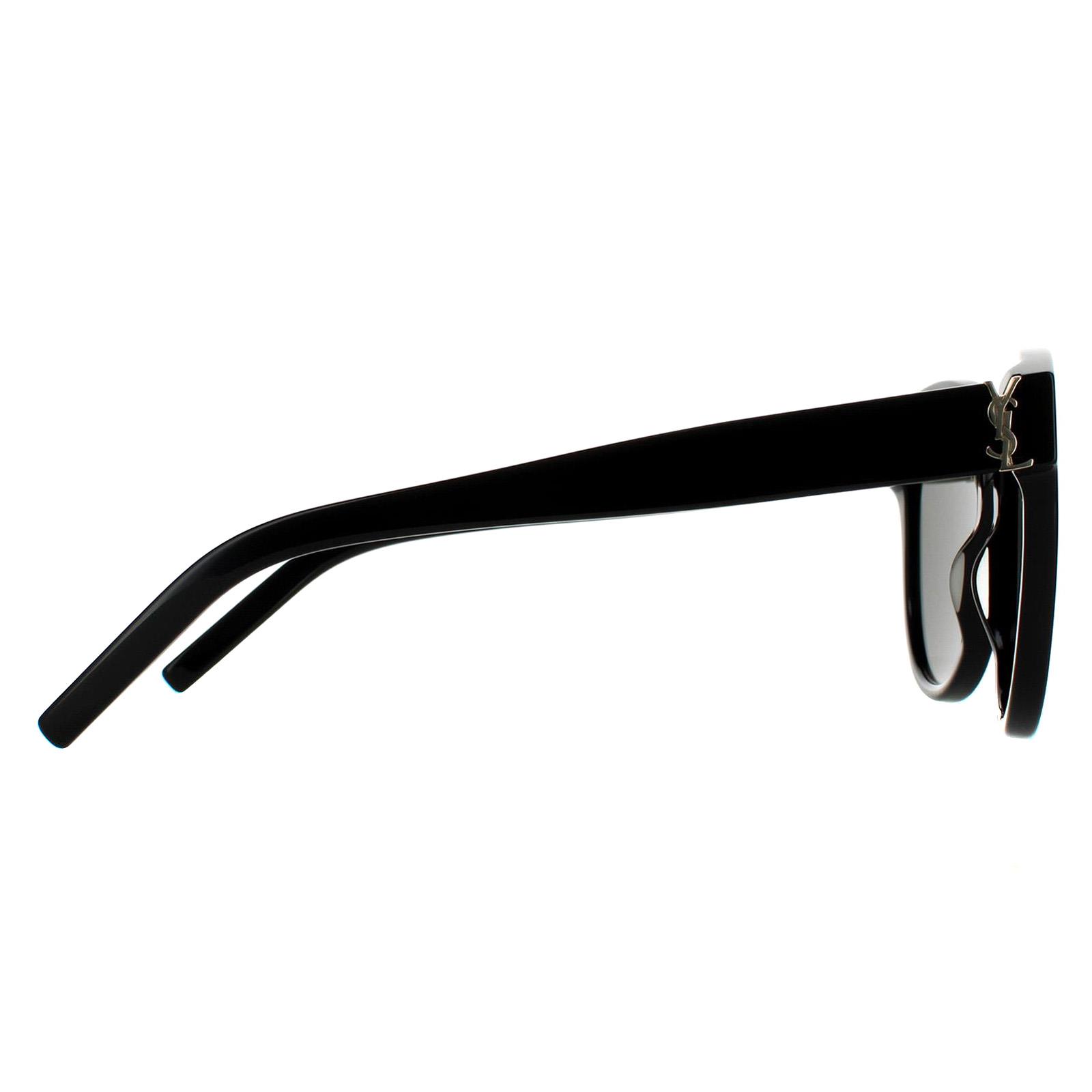 Black Saint Laurent Black Round Black Grey Sunglasses, Image 4 of 6