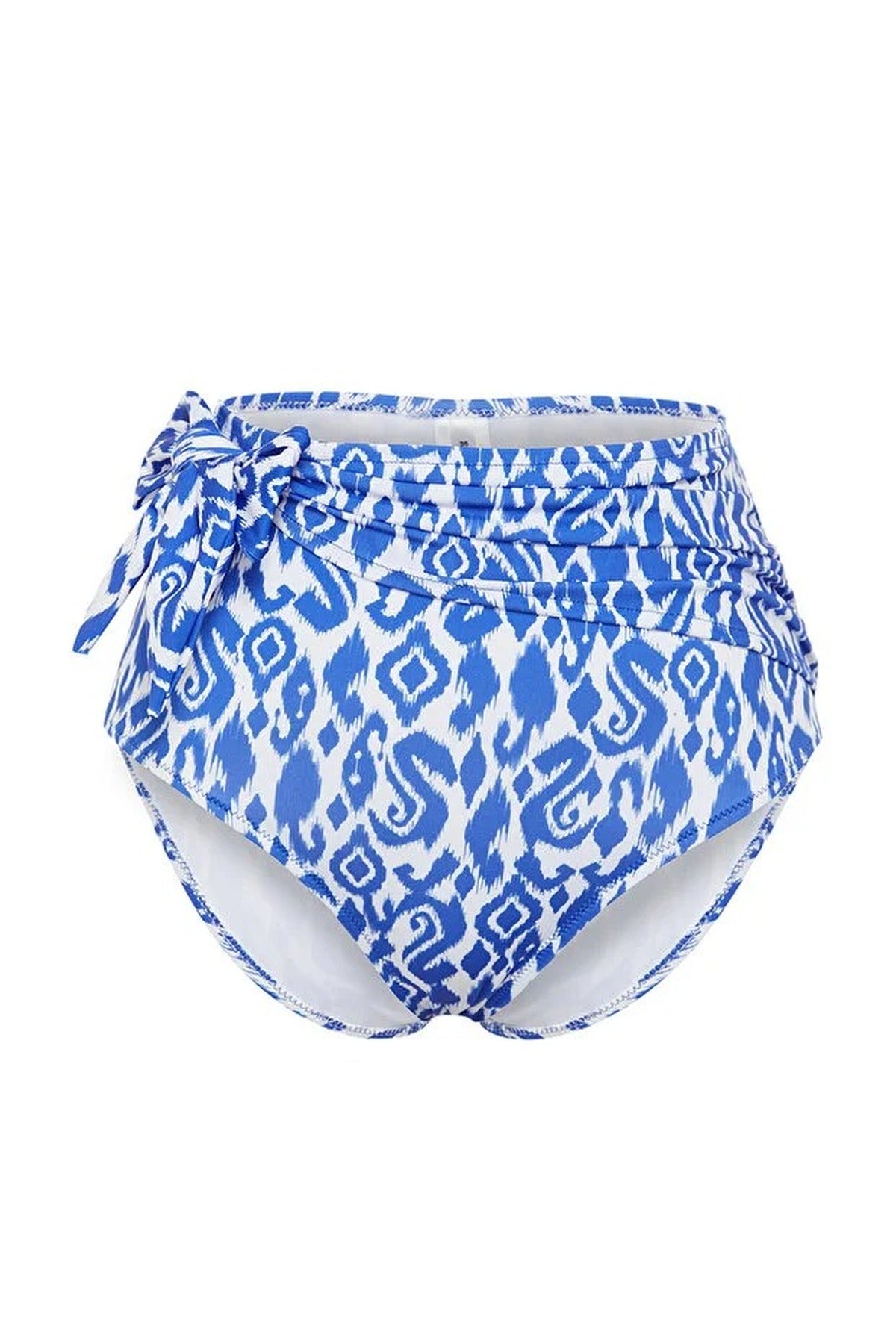 Multi WOVCOR Multi Ethnic Print Tie Side High Waist Bikini Bottom with Wrap Detail, Image 2 of 4