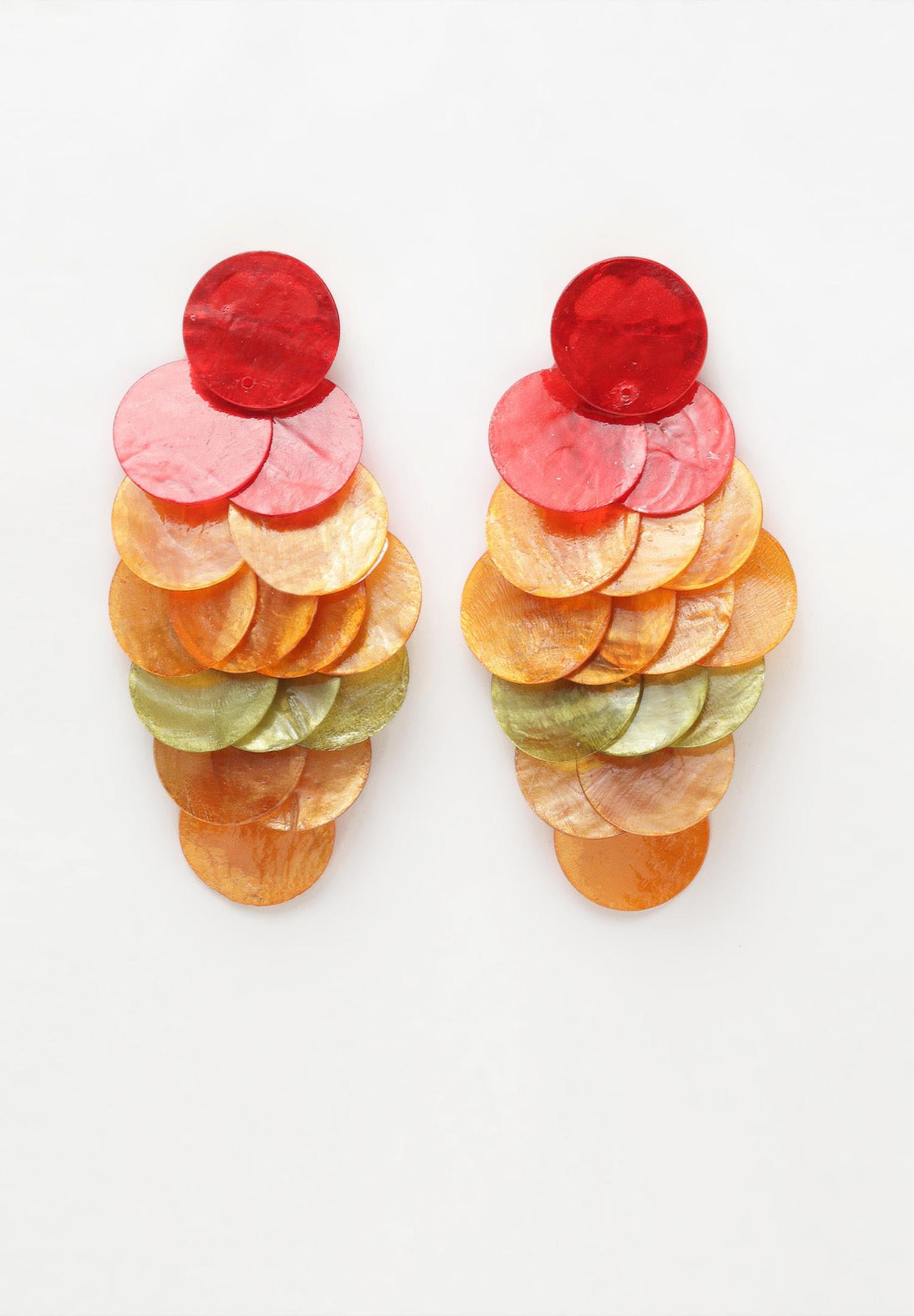 Multi Multi-Colored Round Acrylic Earrings