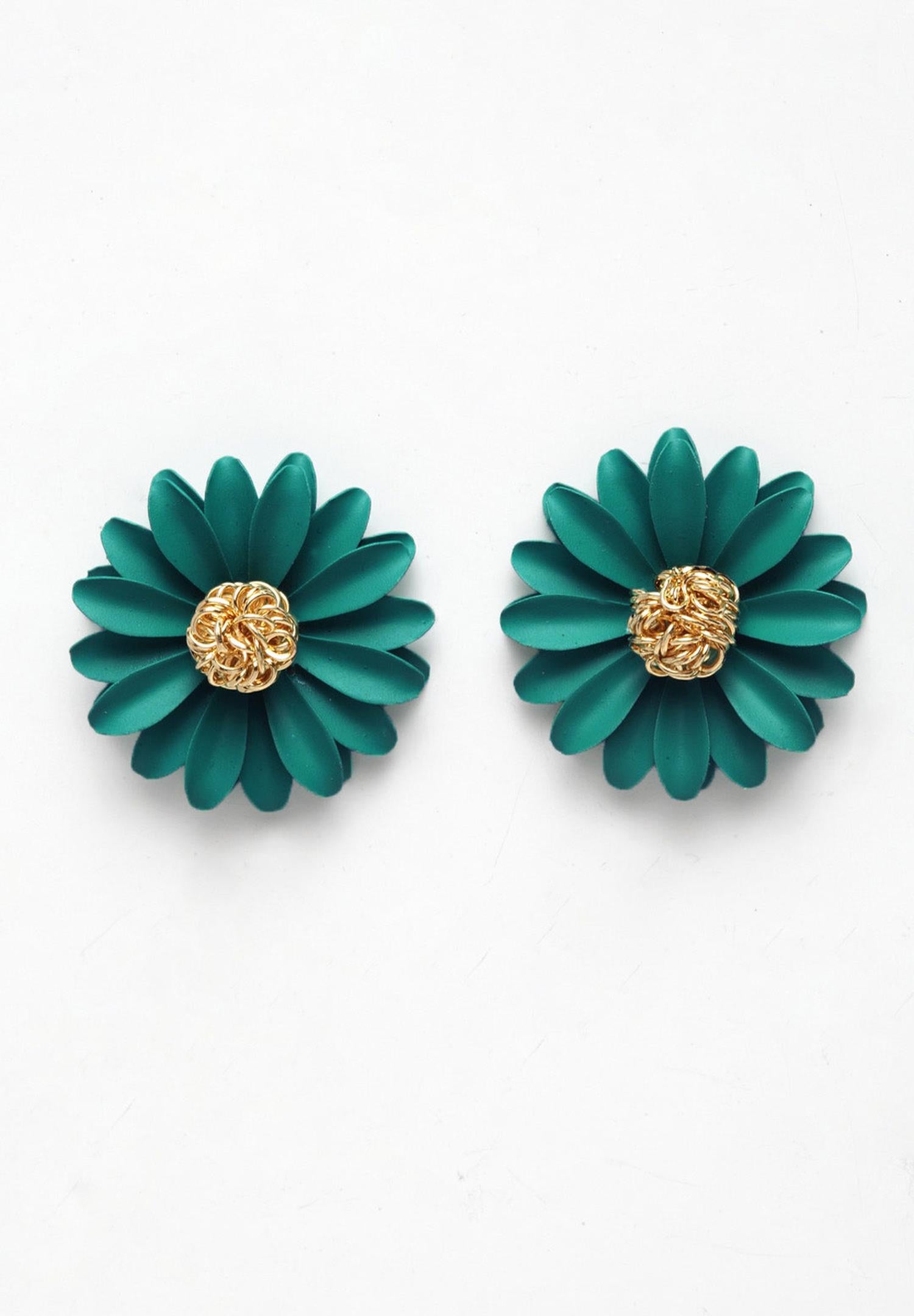 Purple Fuchsia Floral Studs