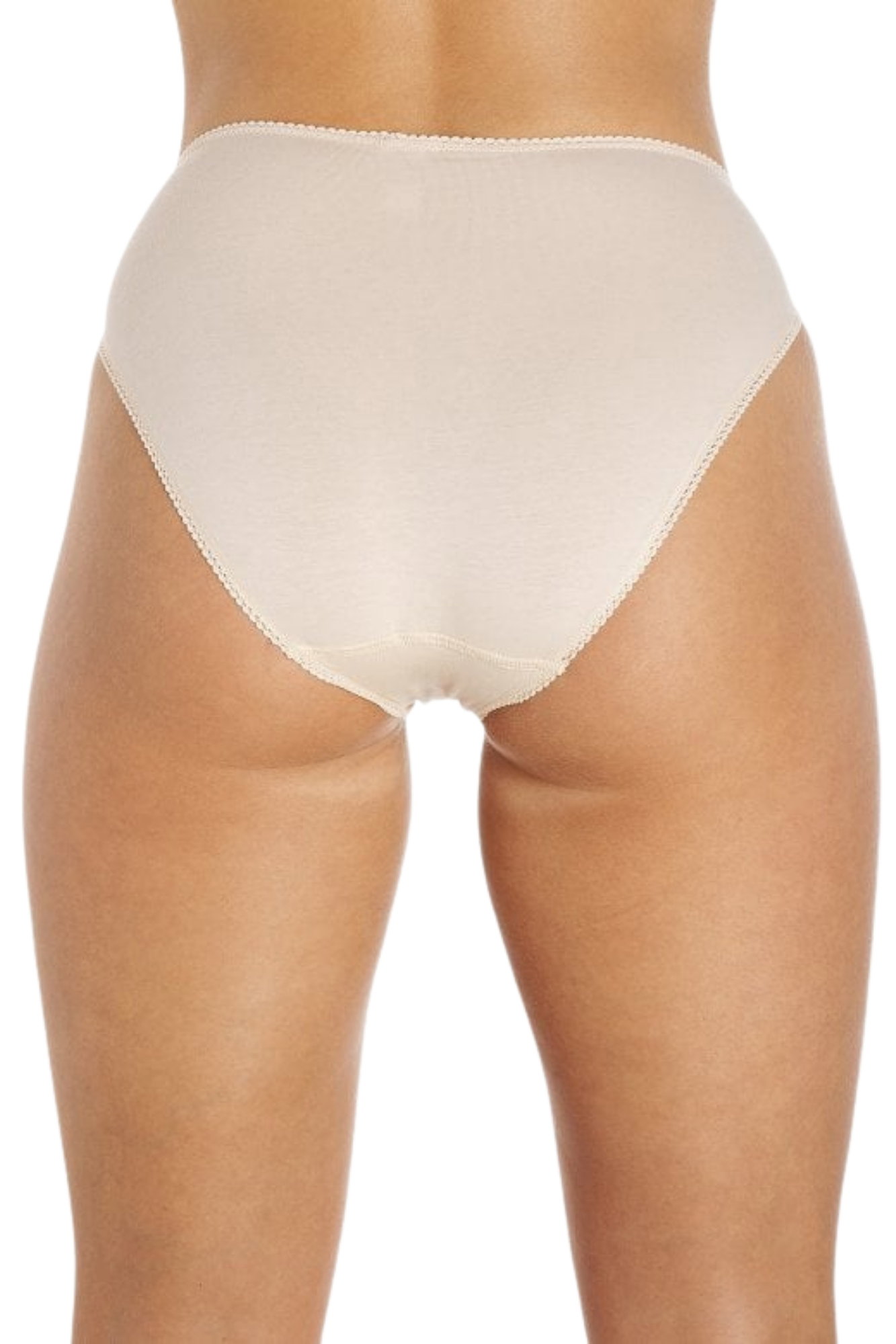 Beige Camille Lingerie Beige 3 Pack Lace Front HI-Leg Briefs, Image 3 of 3