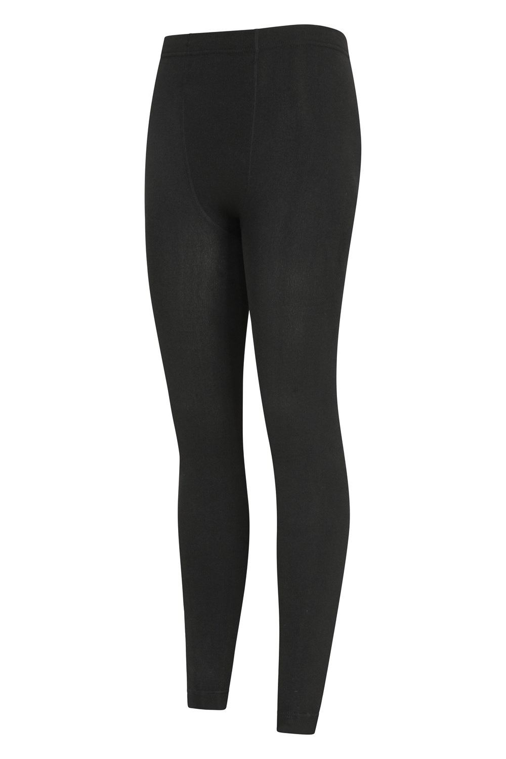 Black Fluffy Fleece Lined Thermal Leggings, Image 3 of 4