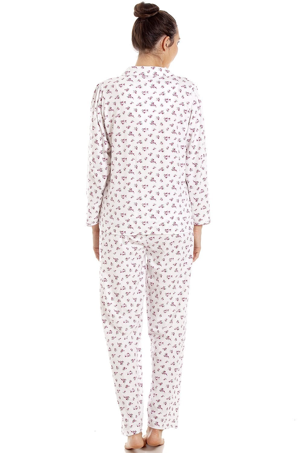 Pink Ditsy Floral Print Cotton Pyjama Set, Image 3 of 5