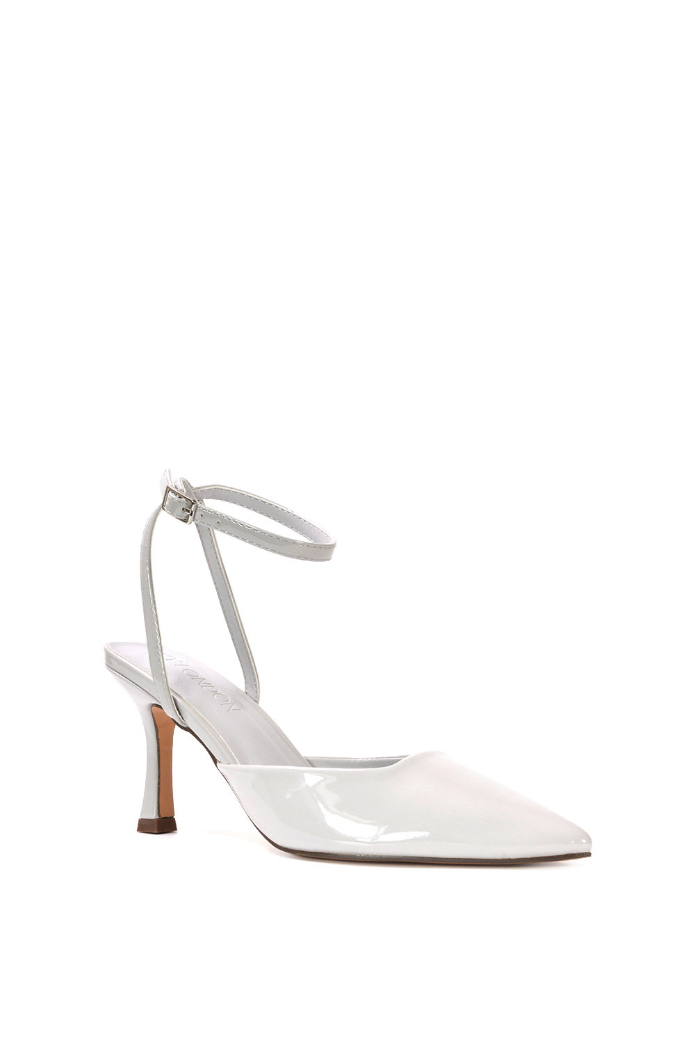Grey 'Tori' Pointed Toe Stiletto Heels With Ankle Strap, Image 2 of 6