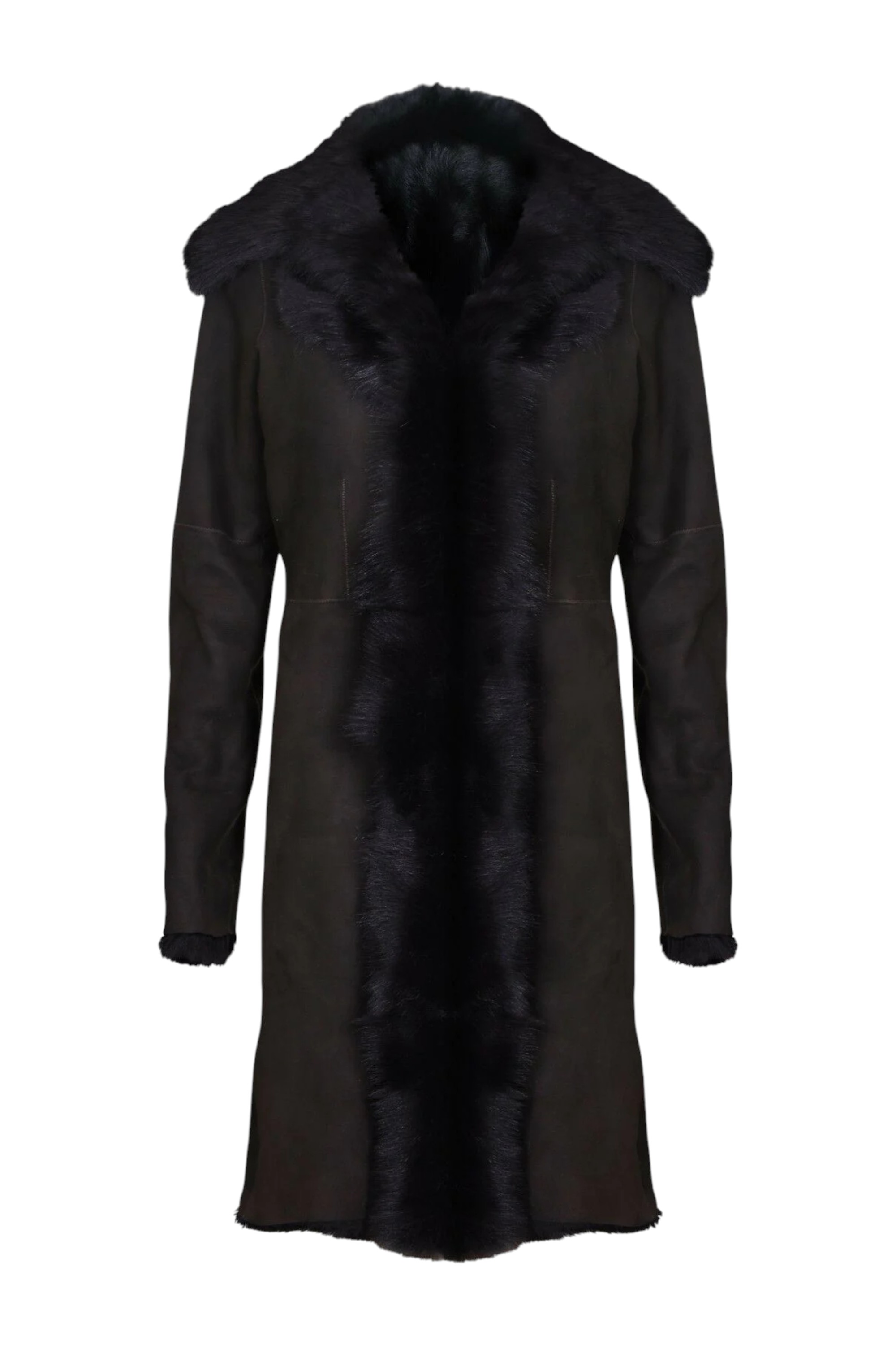 Dark Brown Toscana Sheep Suede Leather Trench Coat, Image 1 of 8