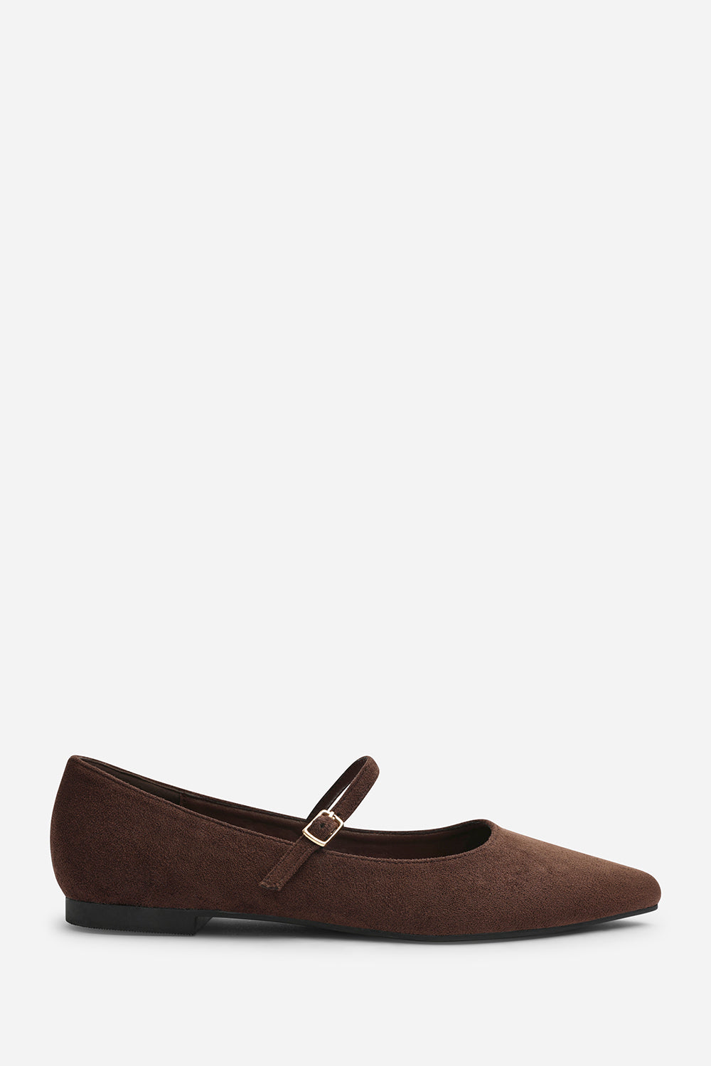 Dark Brown Novalee Pointed Toe Mary Jane Front Strap Ballet Flats, Image 2 of 7