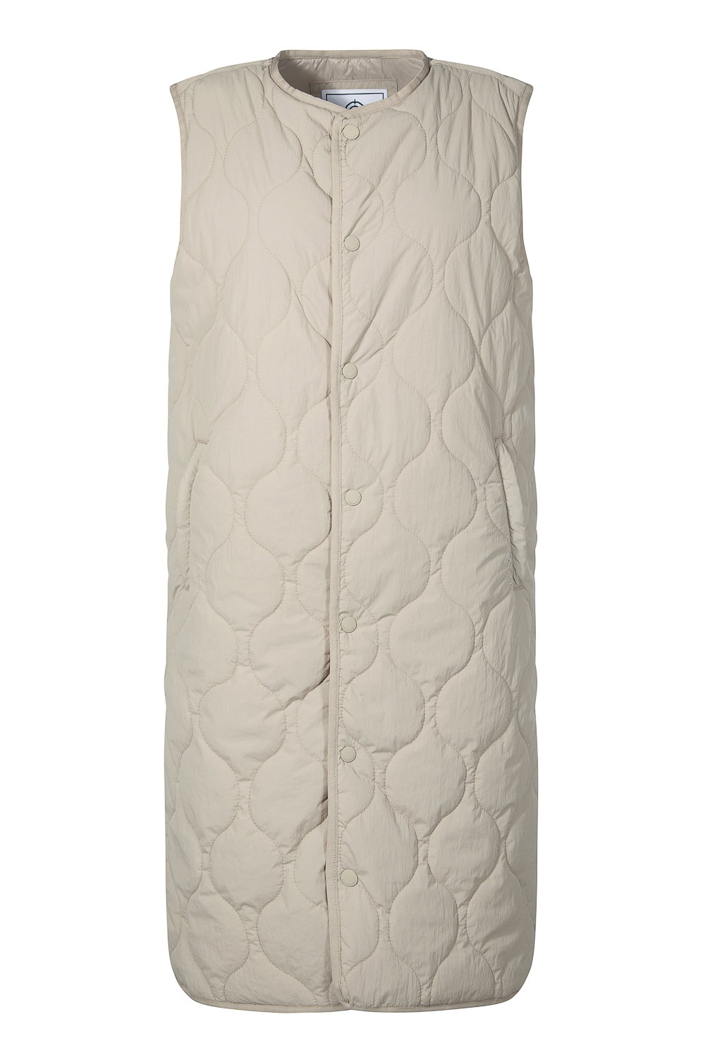Beige Jena Relaxed Fit Long Insulated Gilet, Image 6 of 6