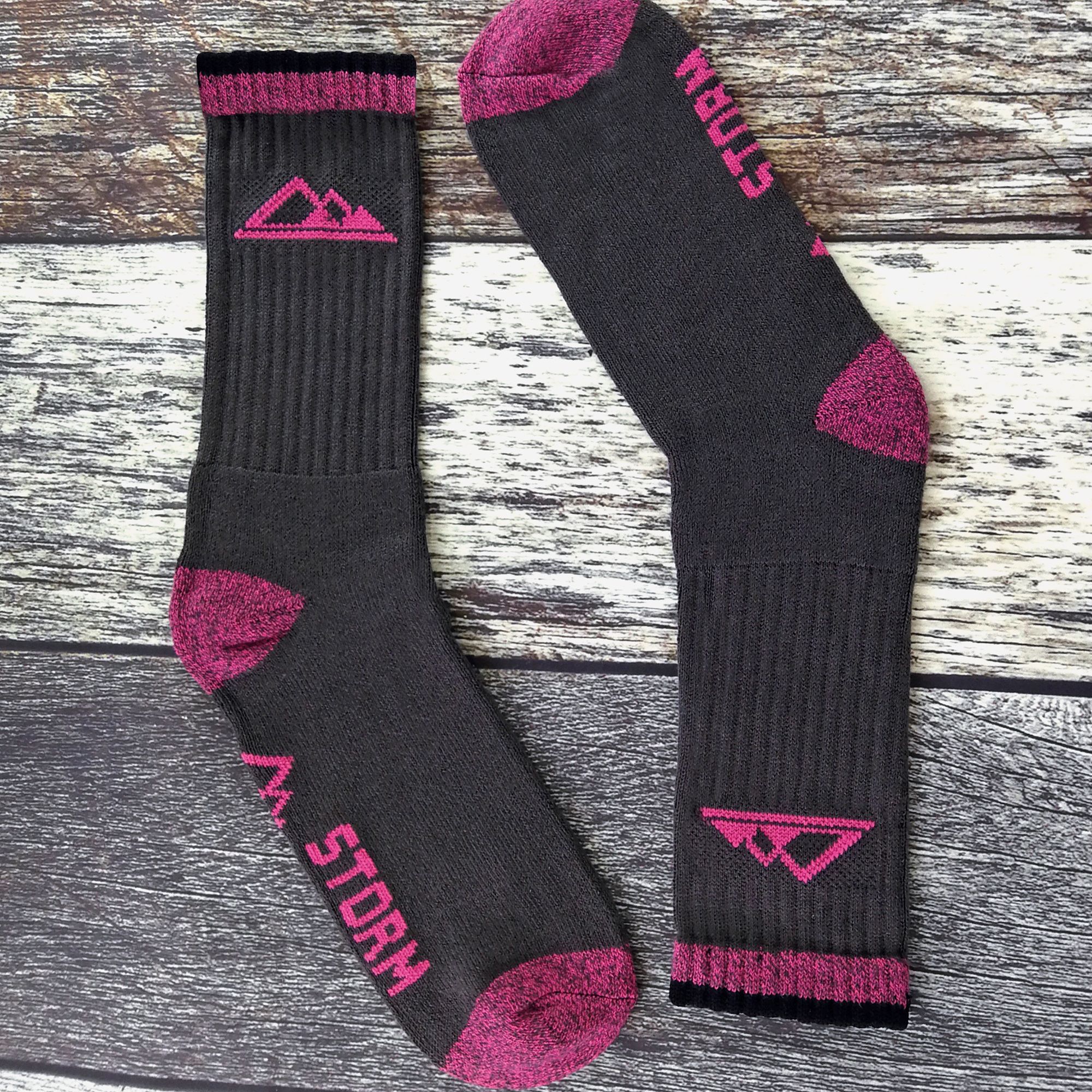 Purple 3 Pack Lightweight Cotton Hiking Socks, Image 4 of 5