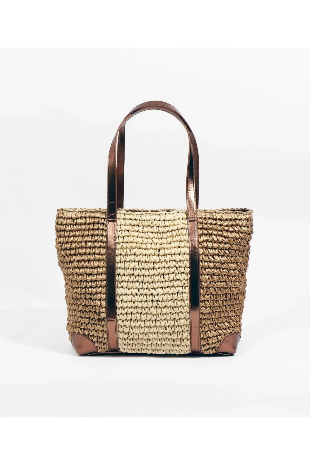 Bronze Pia Rossini Bronze Aragon - Straw Tote Bag - Cognac, Image 1 of 2