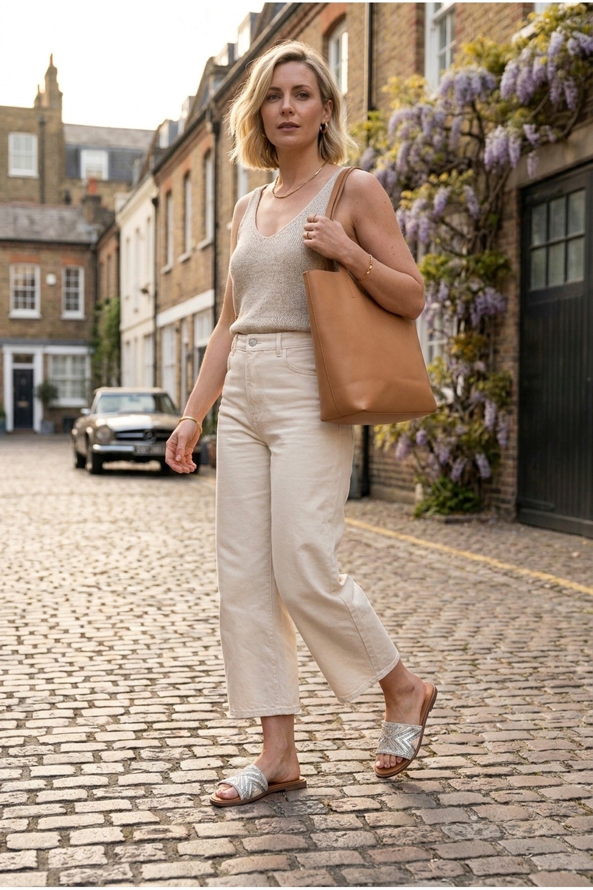 Octavia Geometric Woven Strap Sliders, Image 5 of 5