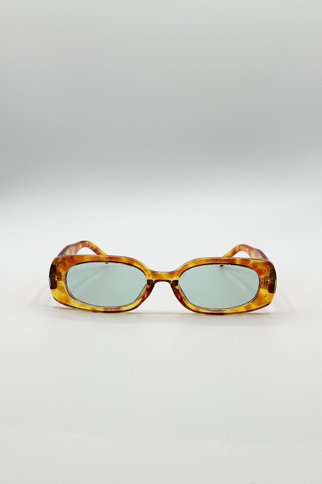 Orange Rectangular Sunglasses in Orange Tortoiseshell, Image 1 of 4