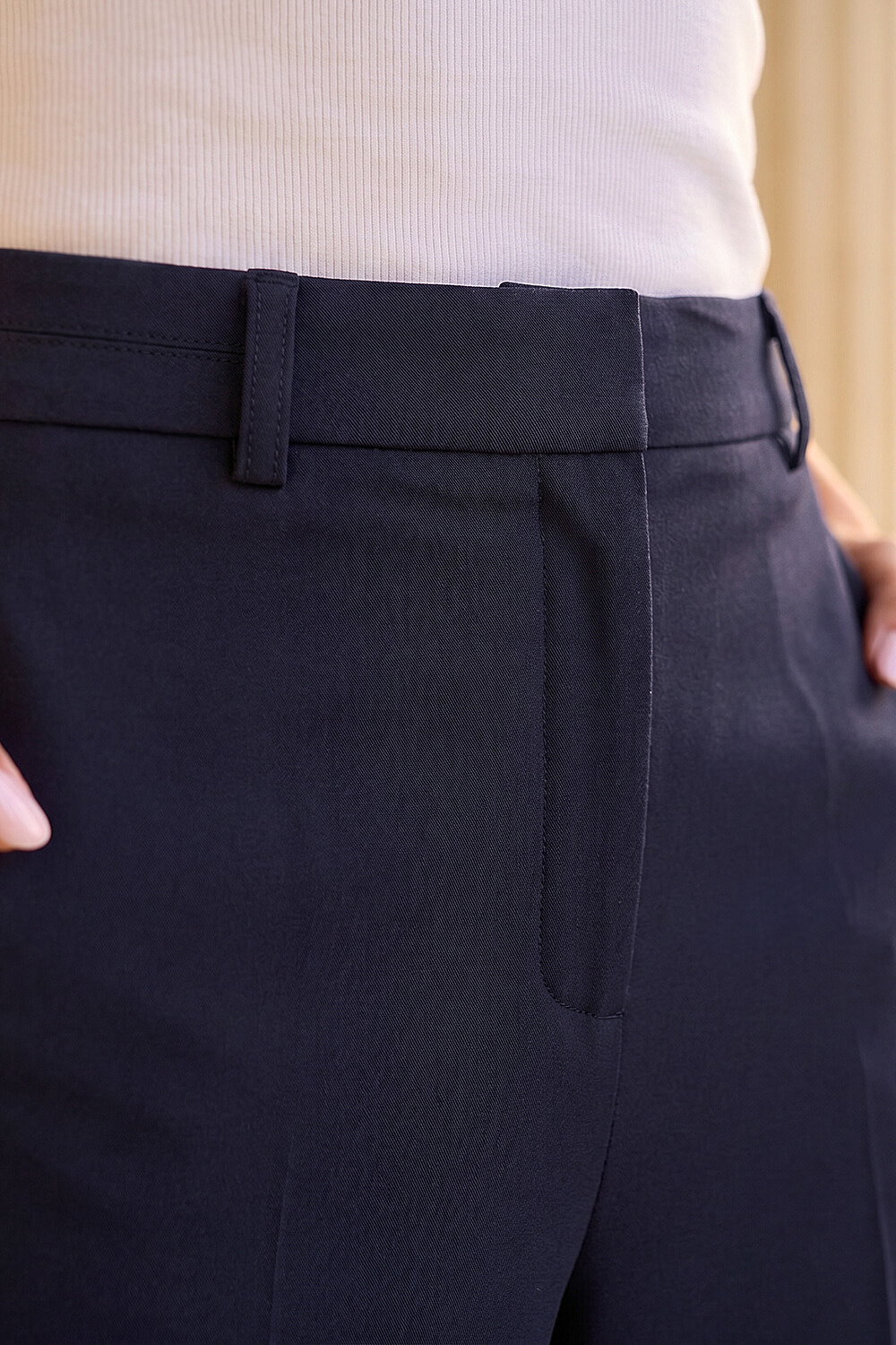 Navy Regular Wide Leg Trouser, Image 5 of 4