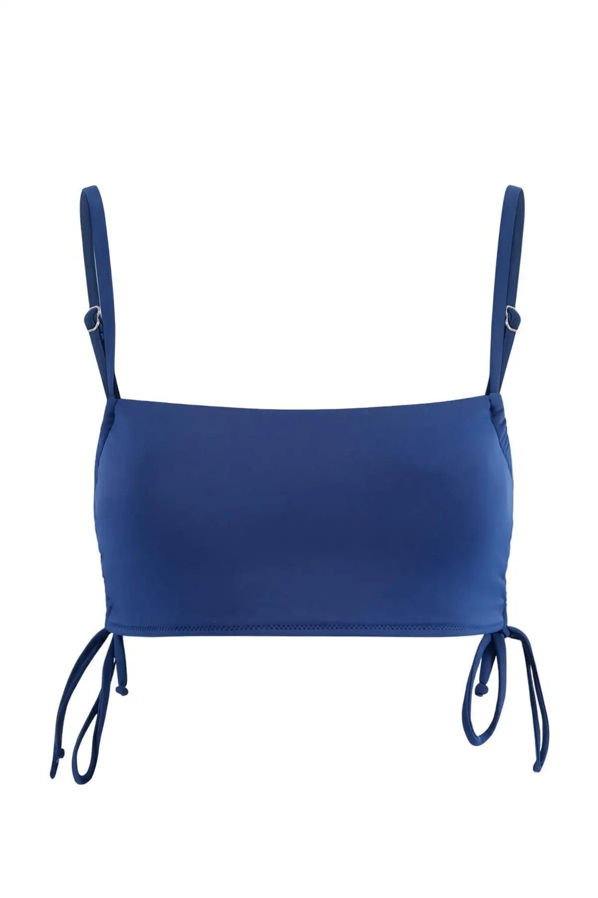 Red Square Neck Ruched Side Detail Bikini Top