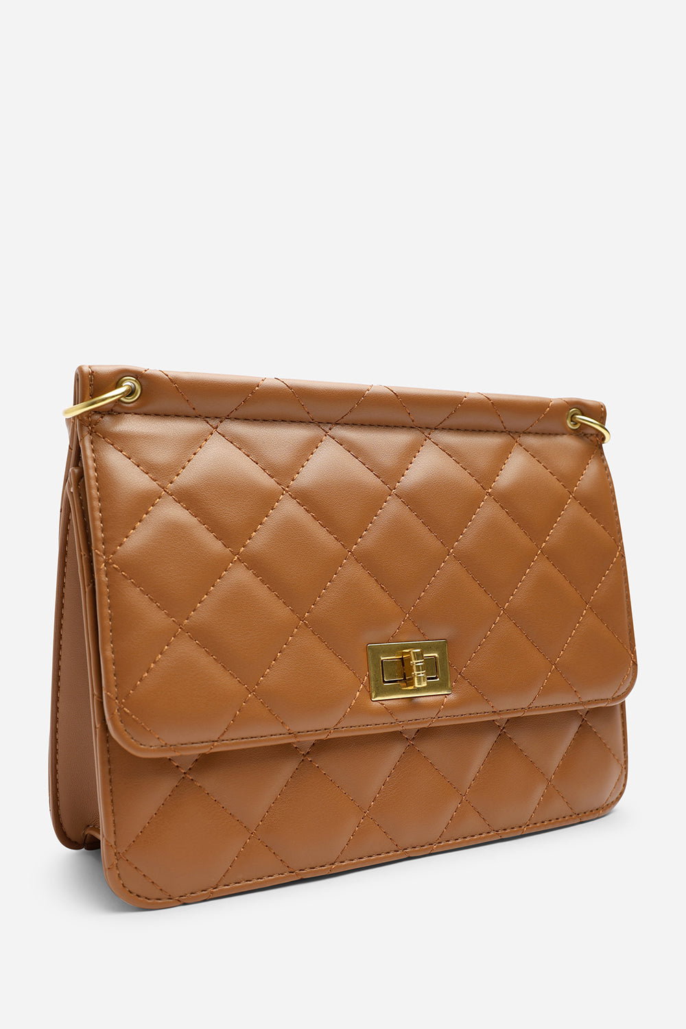 Tan Arisbeth Quilted Cross Body Shoulder Bag, Image 4 of 6