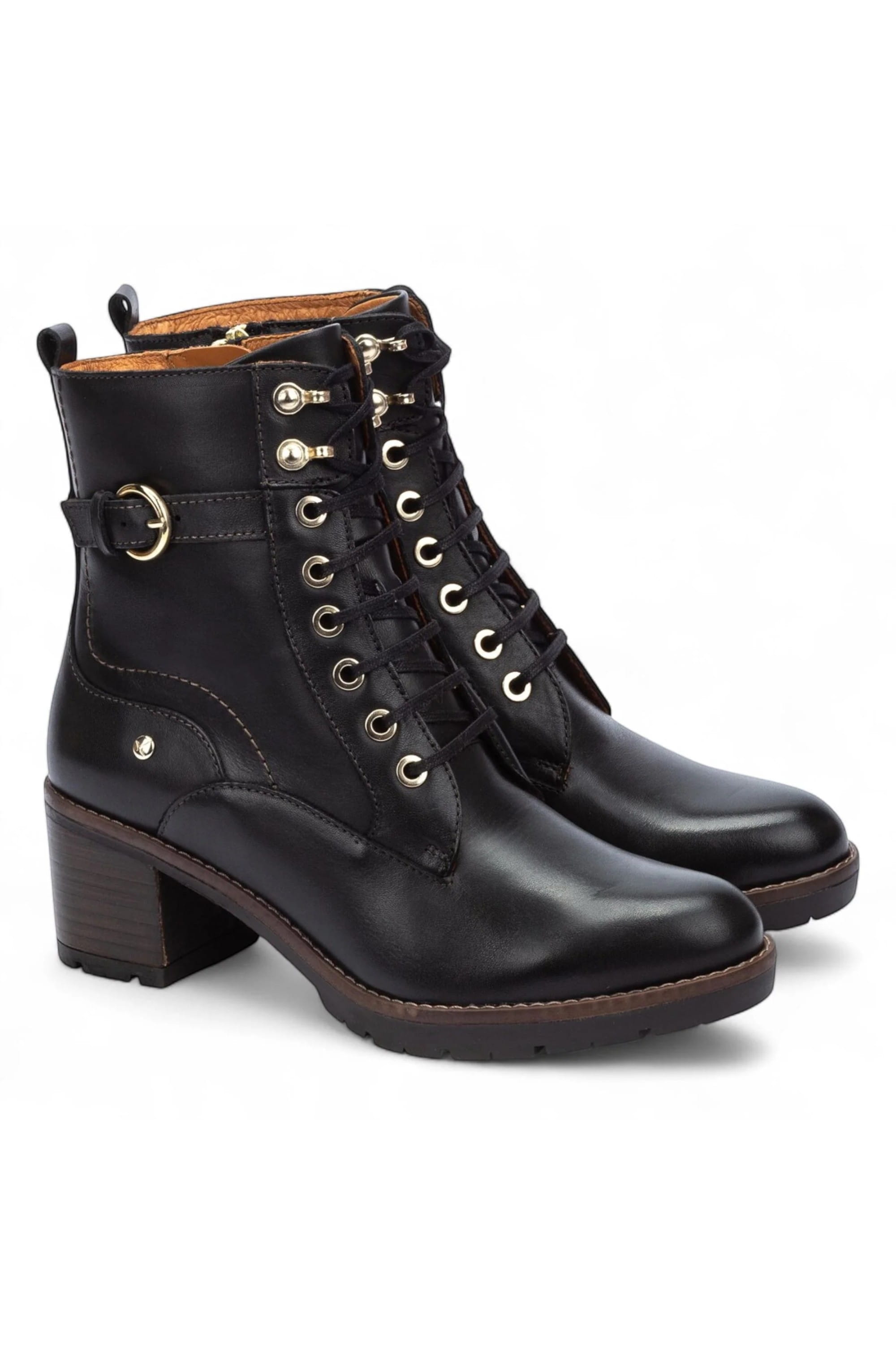 Black Women’s Combat Ankle Boots -W7H-8510, Image 2 of 7