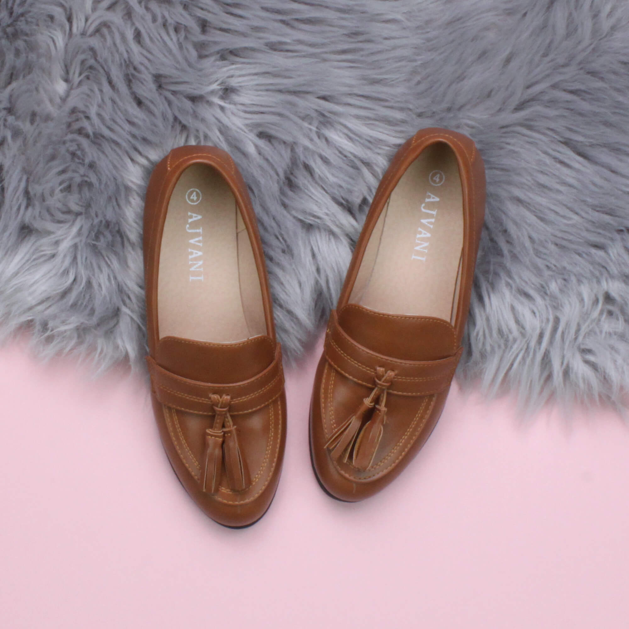 Tan Flat Smart Casual Loafers, Image 4 of 6