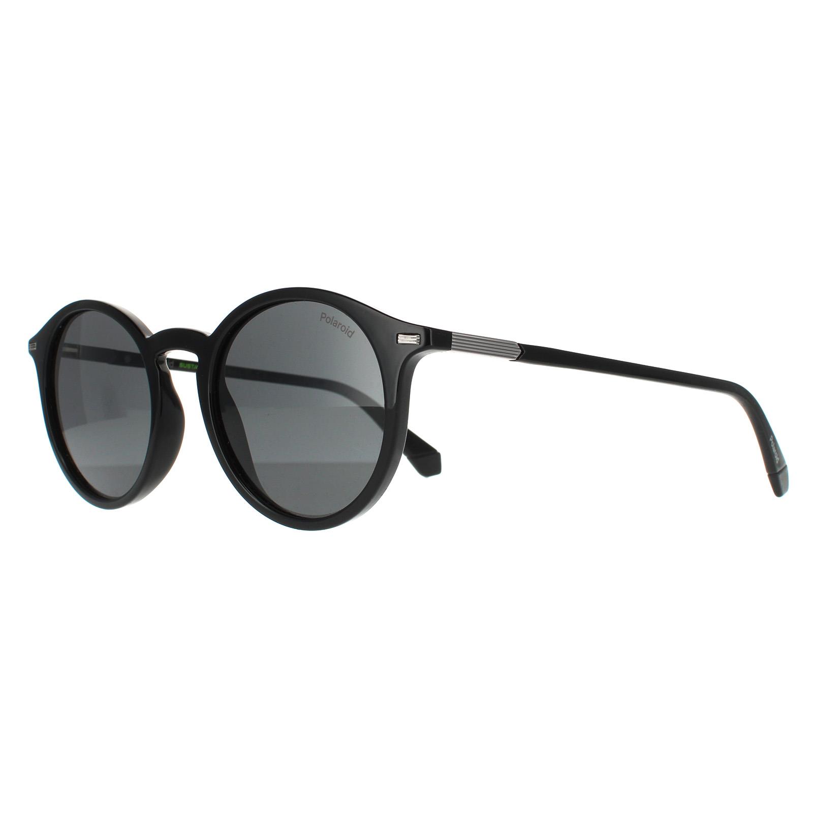Black Polaroid Black Round Black Grey Polarized, Image 2 of 4