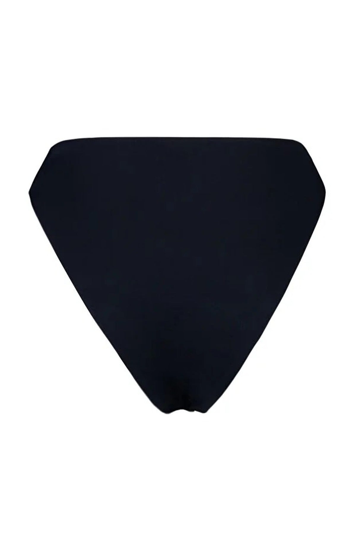 Black Minimal High Leg Regular Waist Bikini Bottom with Clean Finish, Image 3 of 4