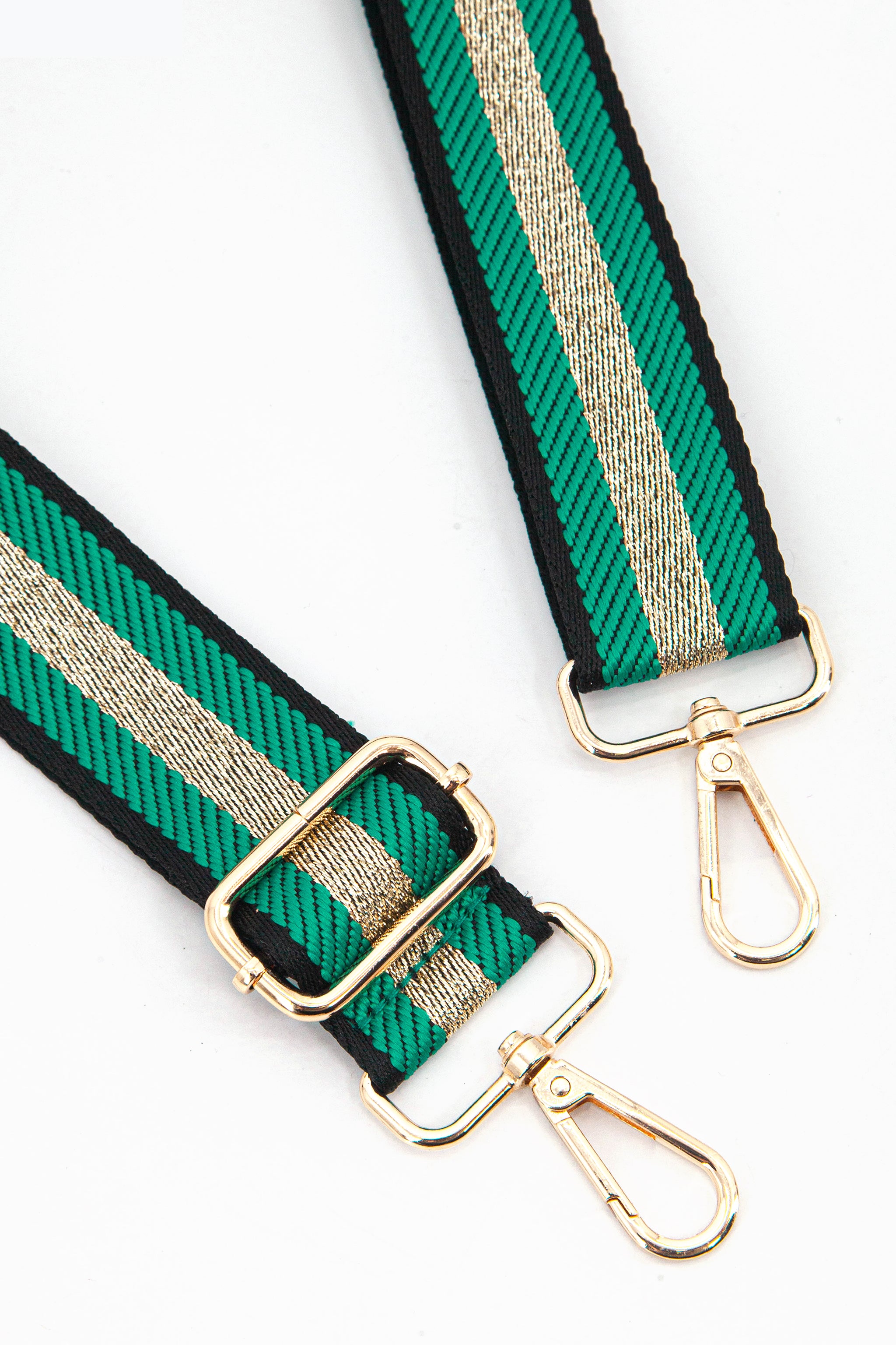 Green Glitter Stripe Woven Bag Strap, Image 2 of 4