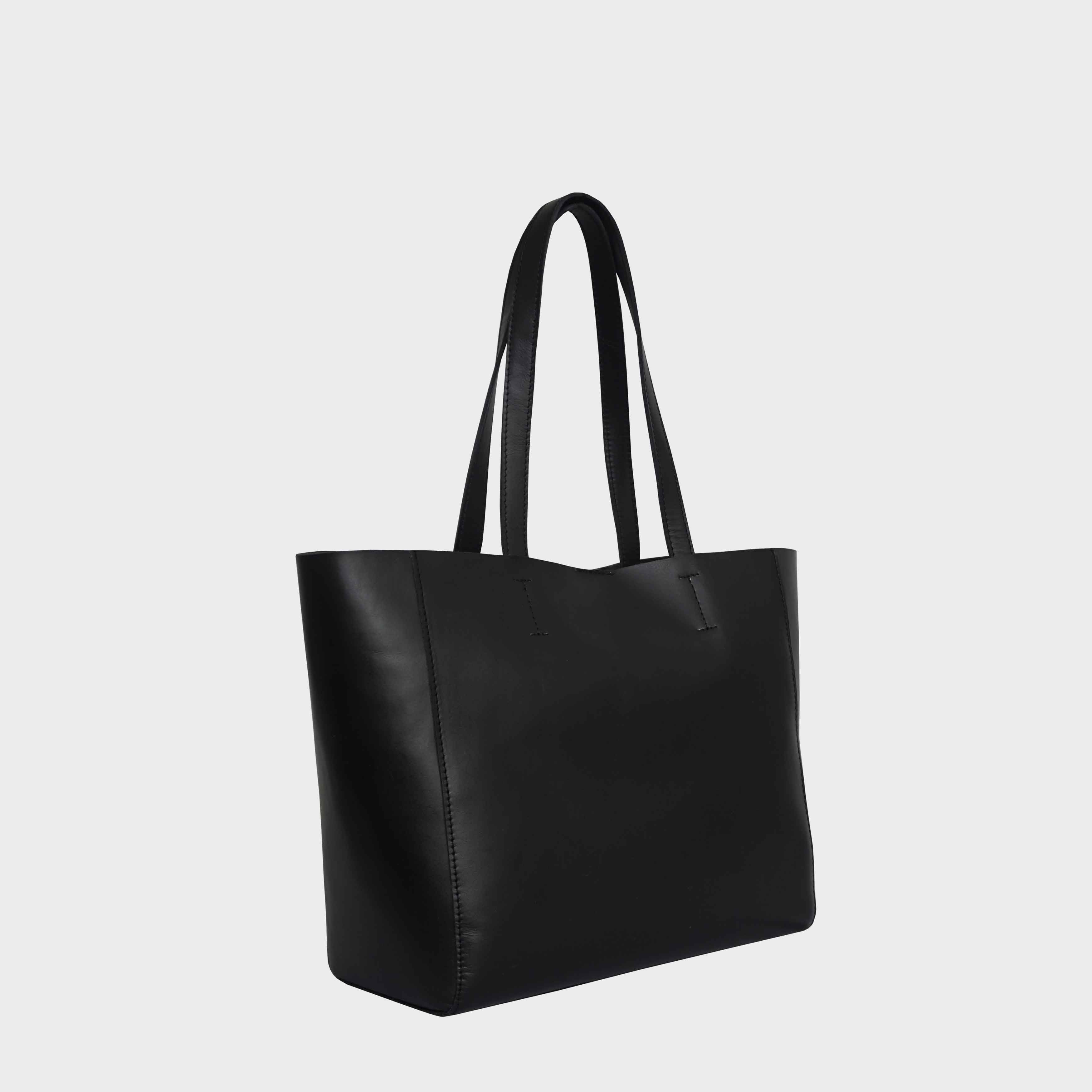 Black 'ABINGDON' Real Leather Designer Tote Bag, Image 1 of 6