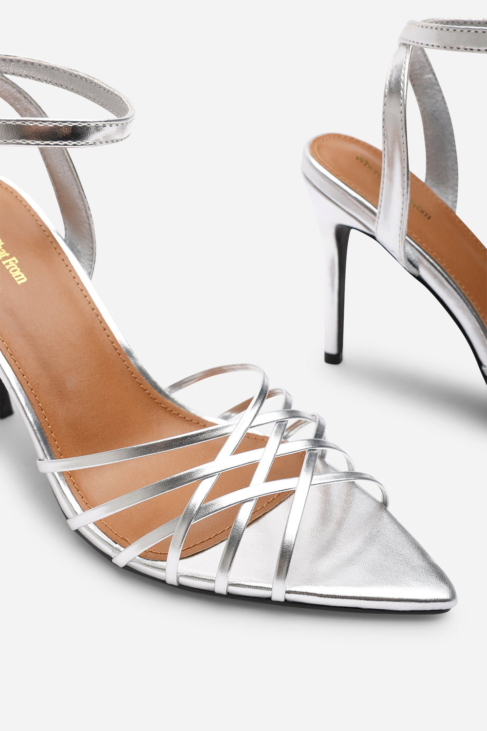 Silver 'Patricia' Strappy Stiletto Heels, Image 5 of 6