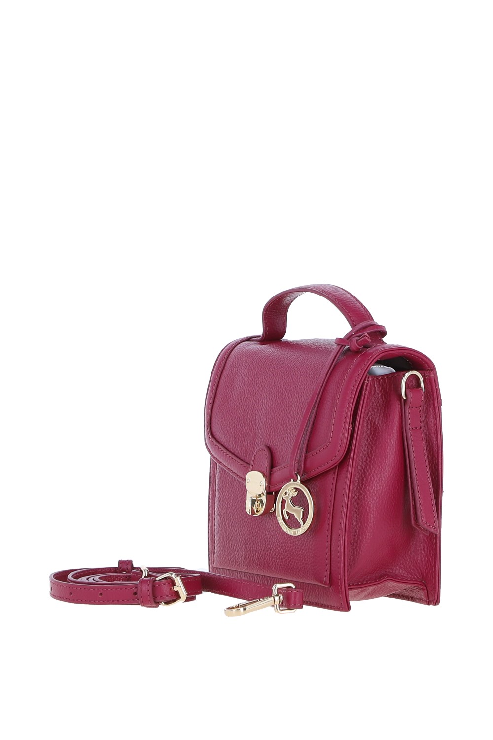 Raspberry Compact Handbag With Detachable Crossbody Strap, Image 2 of 4