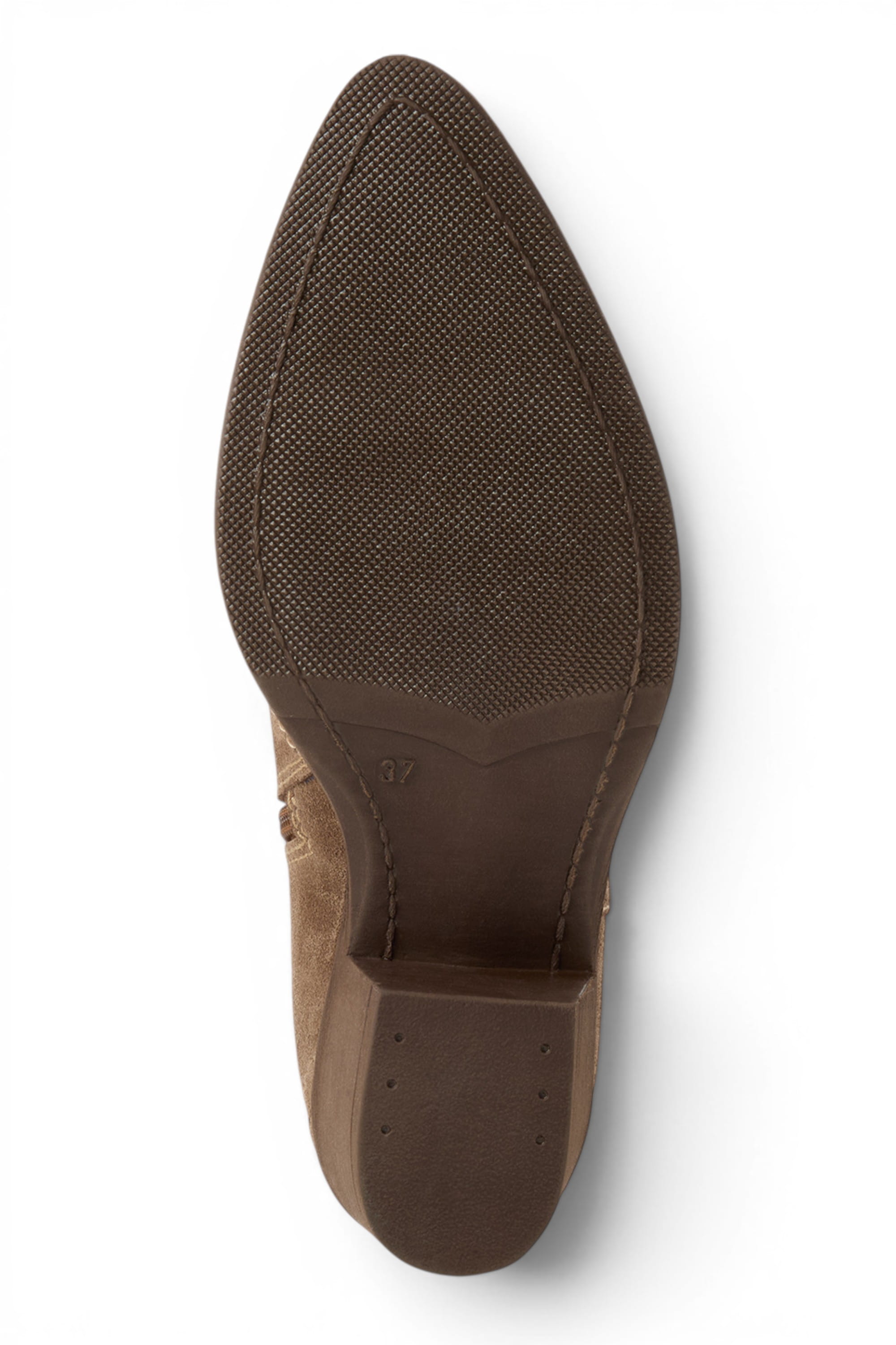 Camel Suede Leather Cowboy Western Ankle Boots, Image 8 of 8