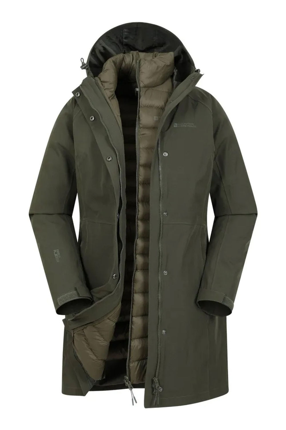 Khaki Alaskan Long 3 In 1 Jacket, Image 1 of 4