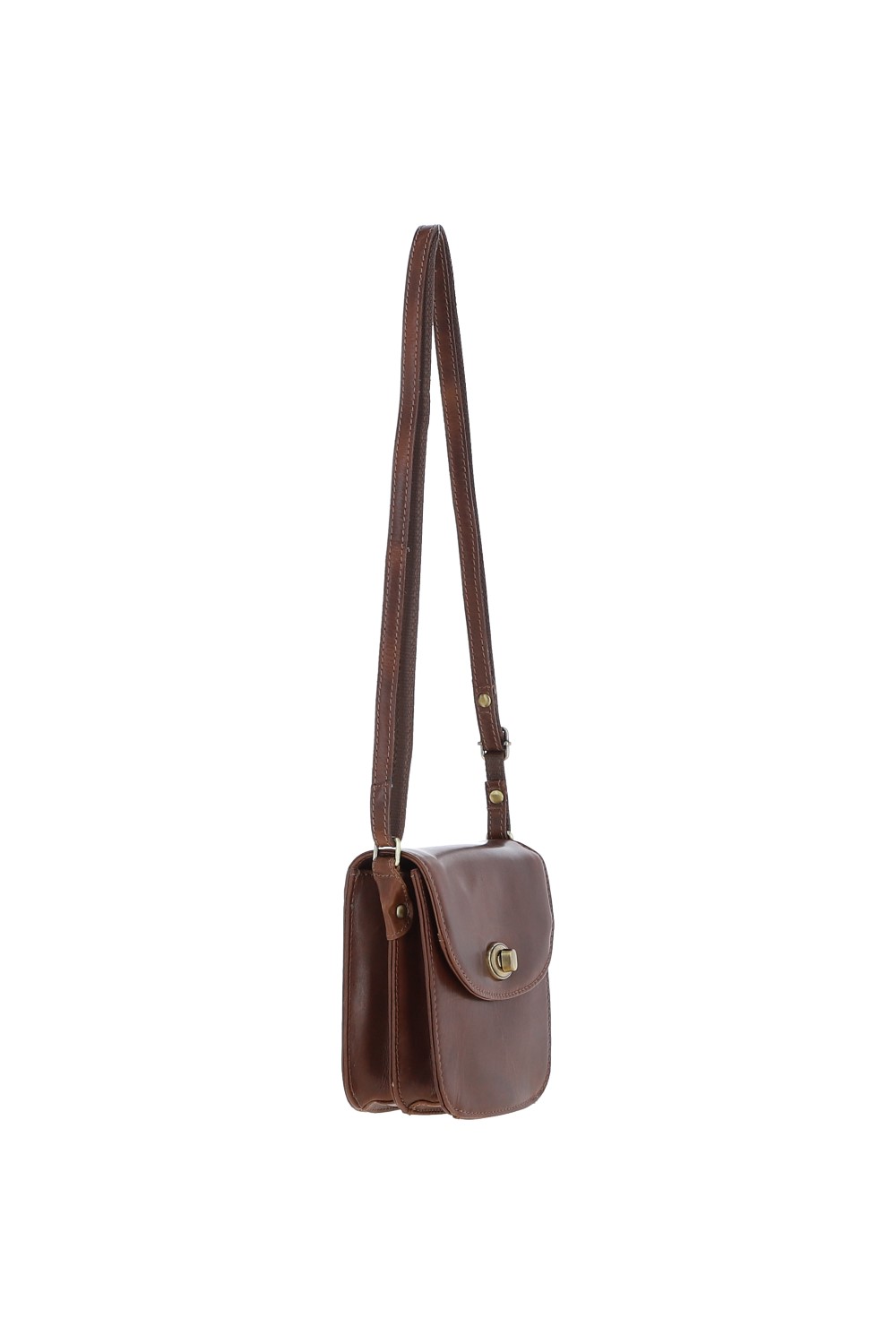 Brown Small Real Leather Crossbody Bag, Image 5 of 5