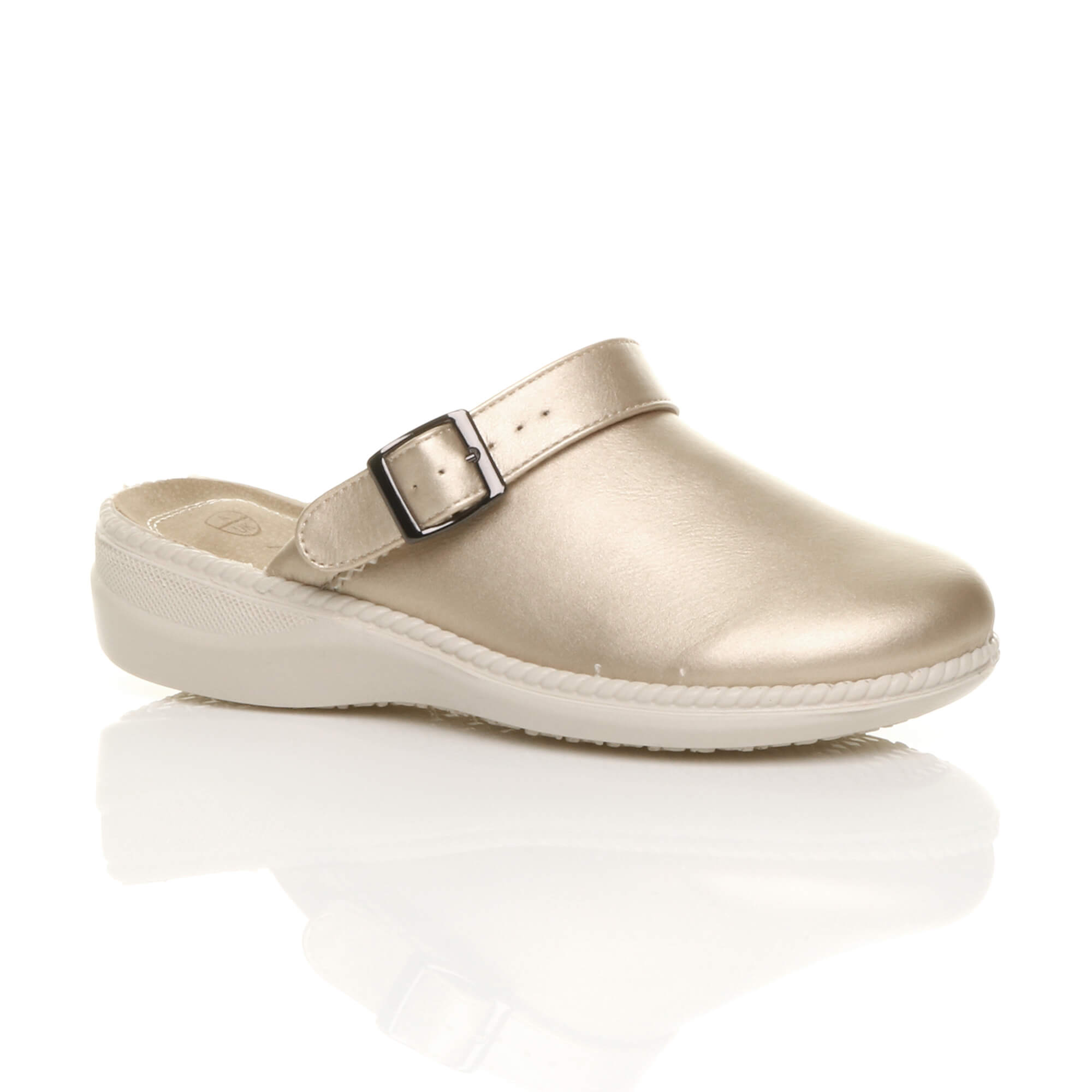 Purple Low Wedge Slingback Clogs Mules