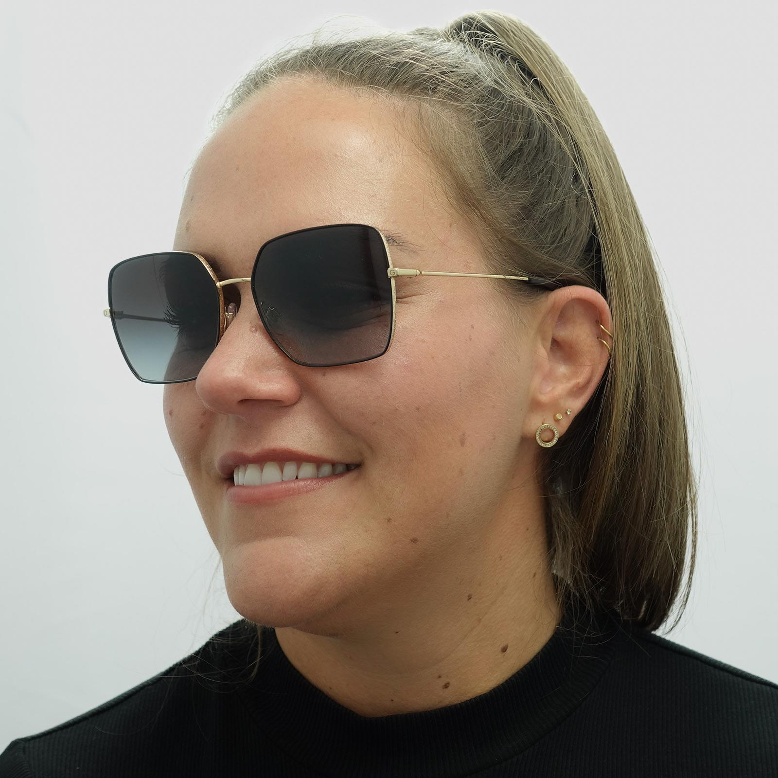 Black Square Black Gold Black Grey Gradient DG2242 Sunglasses, Image 5 of 5