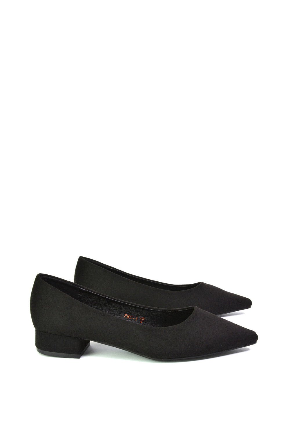 Black 'Karen' Pointed Toe Wedding Shoes Low Heel Bridal Heels, Image 2 of 5