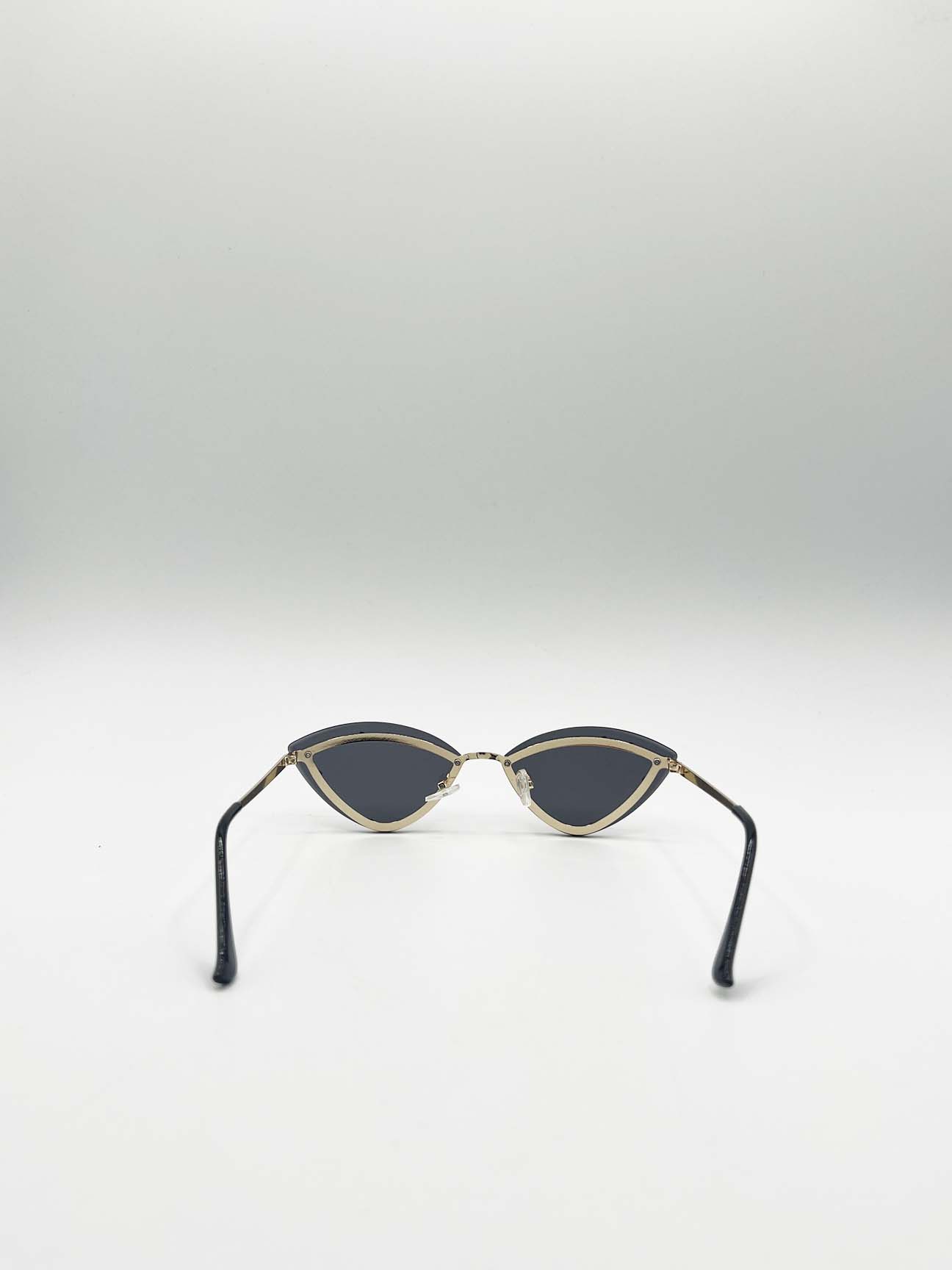 Black Cat-Eye Sunglasses in Black, Image 6 of 6