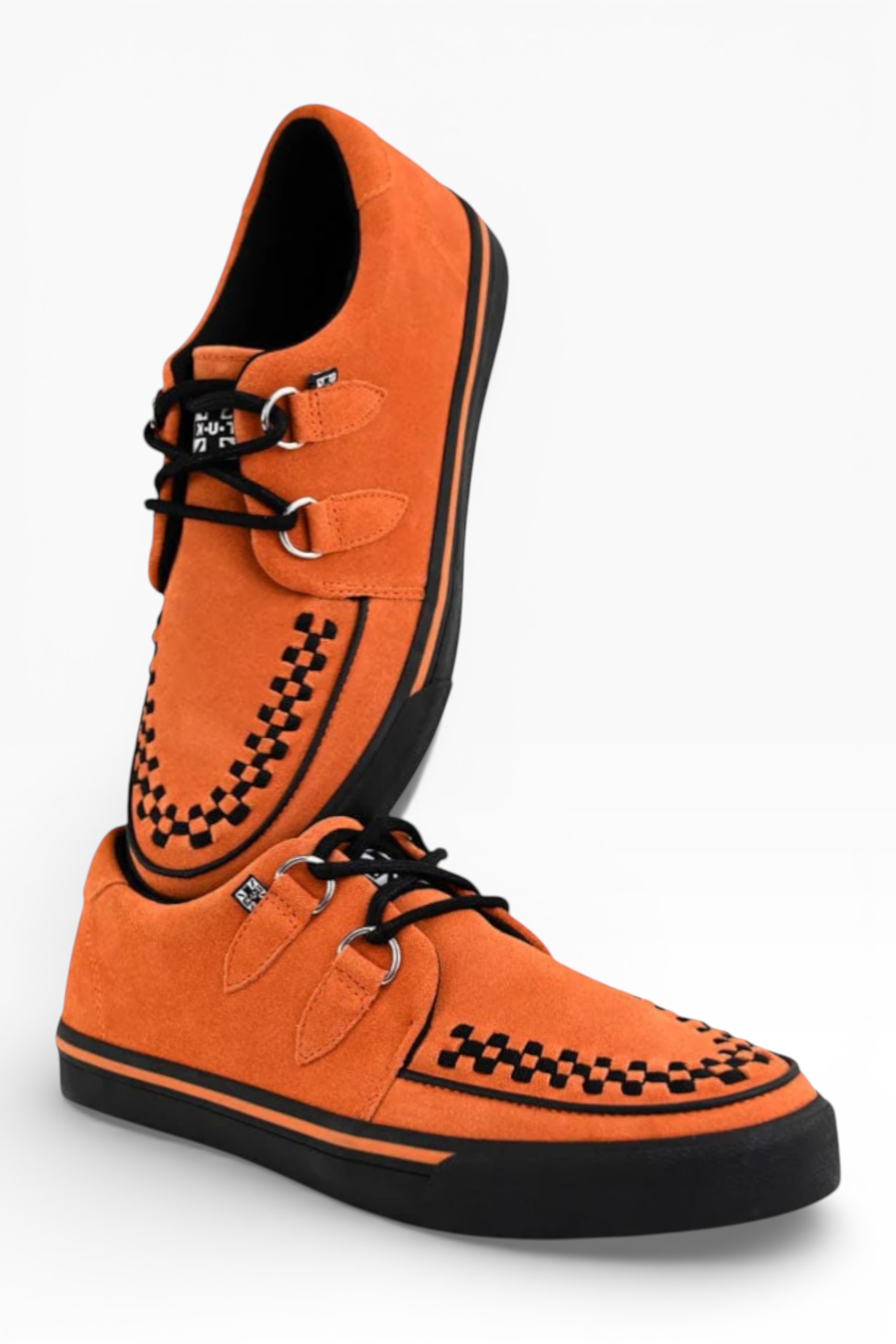 Orange TUK Footwear Orange Pointed Creeper Sneaker Cow Suede Shoes, Image 4 of 8