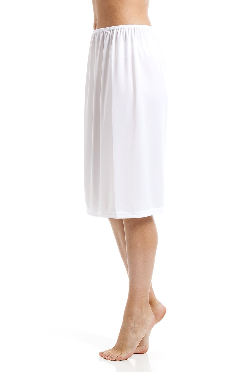 White Camille Lingerie White 24'' Cling Resistant Under Skirt Half Slip, Image 3 of 5