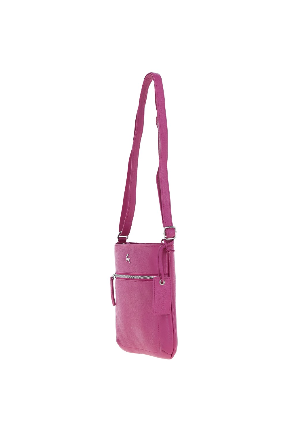 Raspberry 'Edinburgh' Real Leather Crossbody Bag, Image 3 of 4
