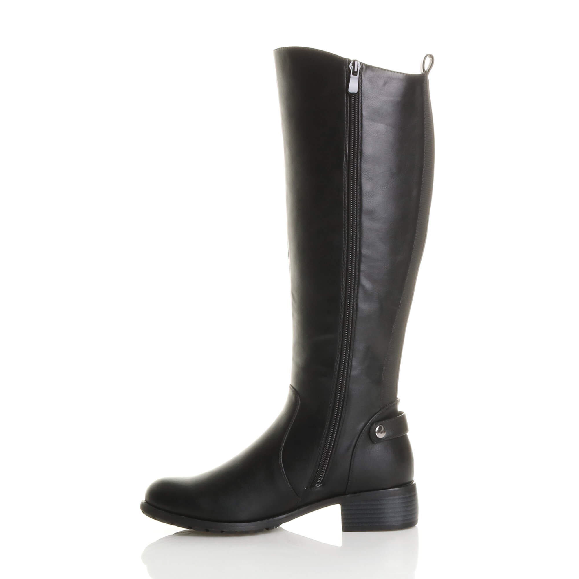 Black AJVANI Black Calf Riding Boots, Image 3 of 6
