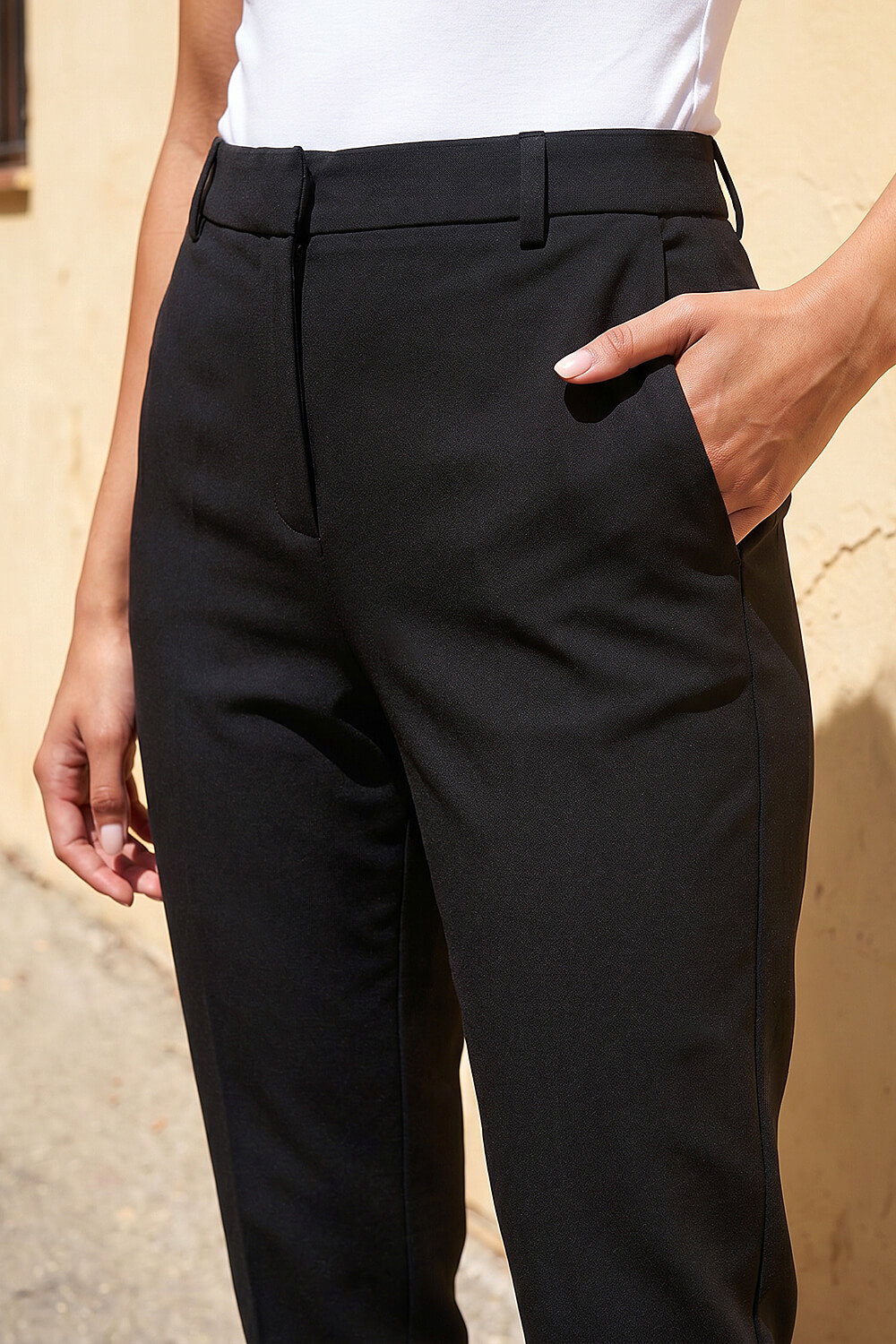 Black Regular Slim Leg Trouser, Image 5 of 4