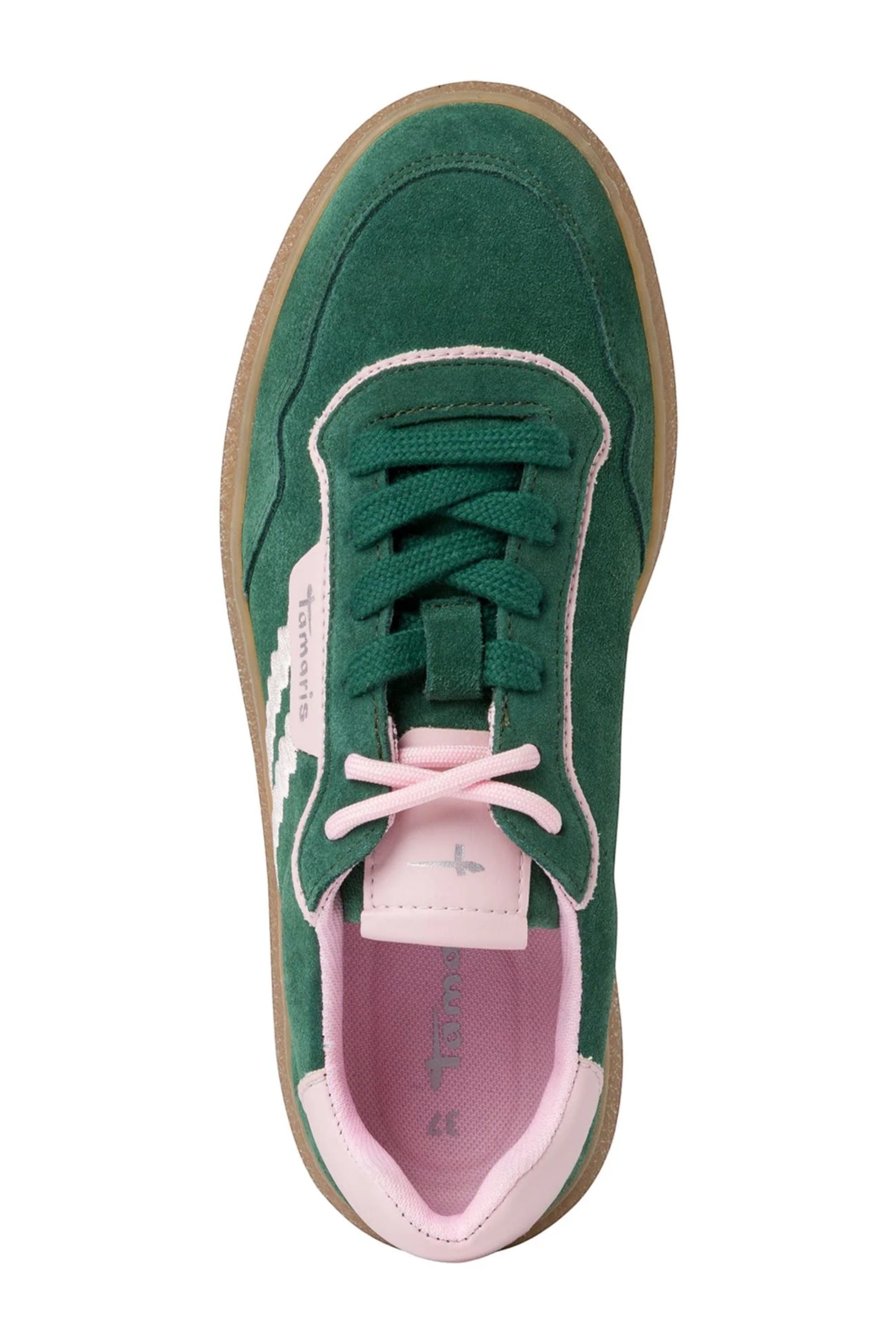 Green Tamaris Green Tamaris  Green Pink Stripe Sneakers, Image 5 of 7