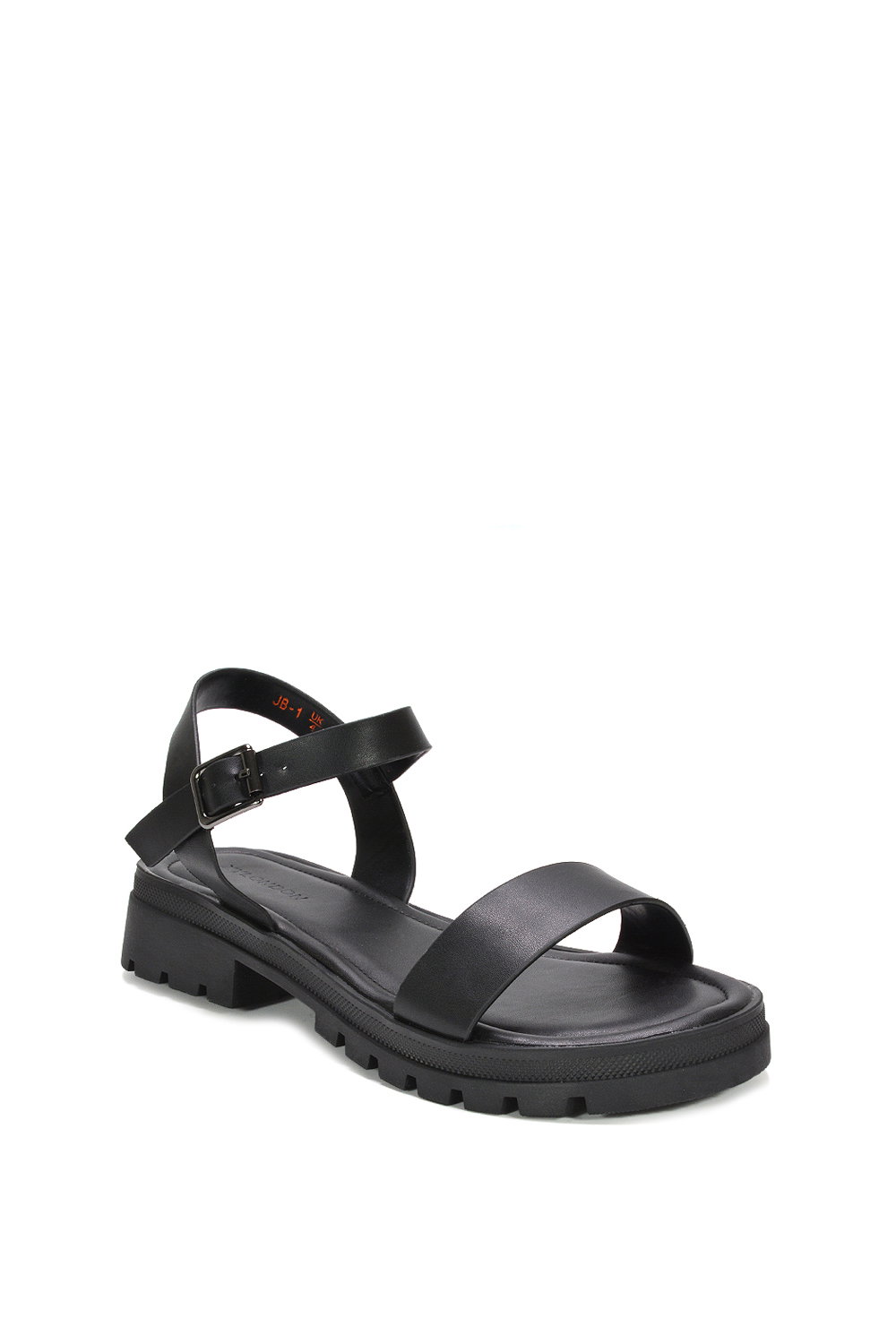 Black 'Sorella' Low Heel Chunky Sandals With Ankle Strap, Image 2 of 6
