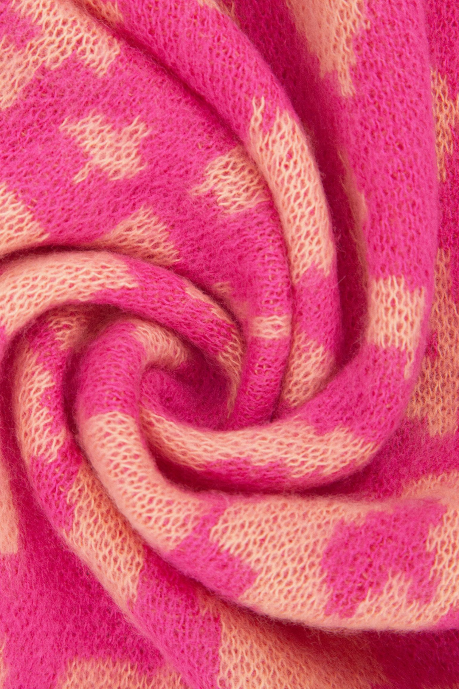 Pink Block Leopard Print Winter Scarf, Image 4 of 4