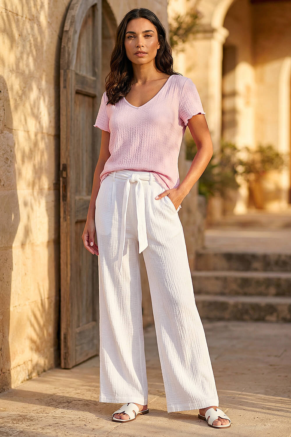 Pink Textured Lettuce Edge Top, Image 3 of 4