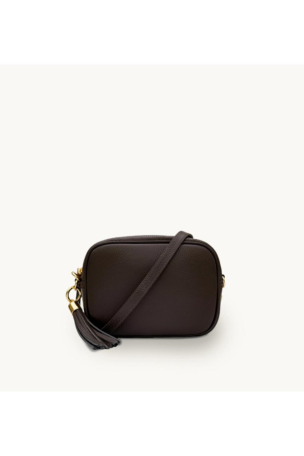 Brown The Tassel Chocolate Leather Crossbody Bag, Image 1 of 5