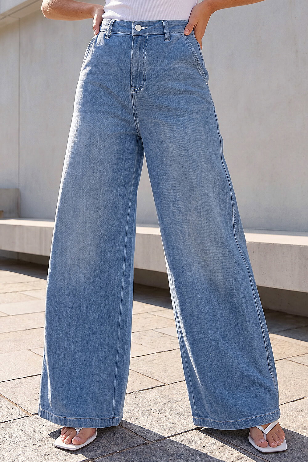 Denim Dusk Palazzo Jeans, Image 1 of 4