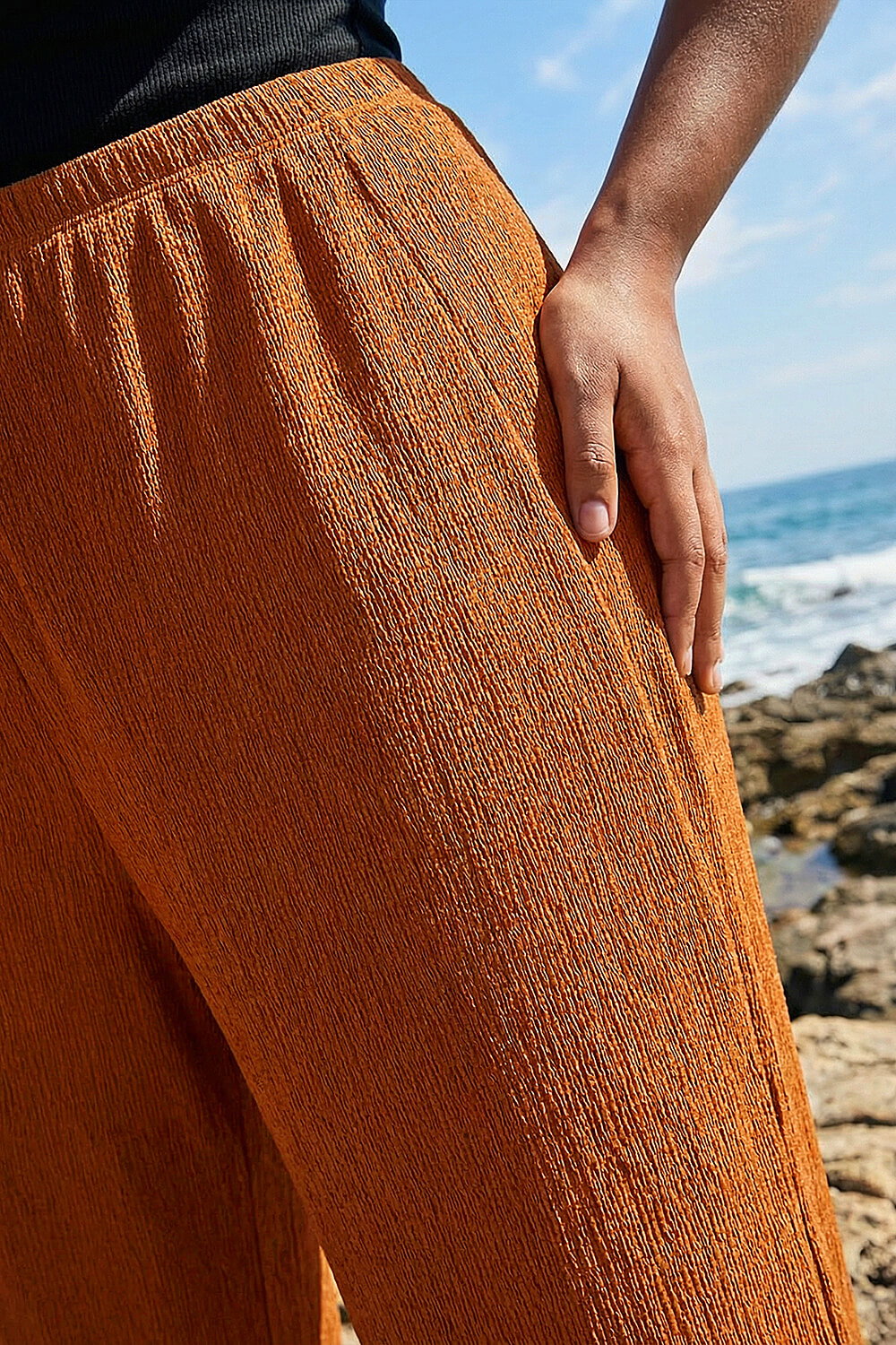 Rust Curve Textured Stretch Trouser, Image 5 of 4