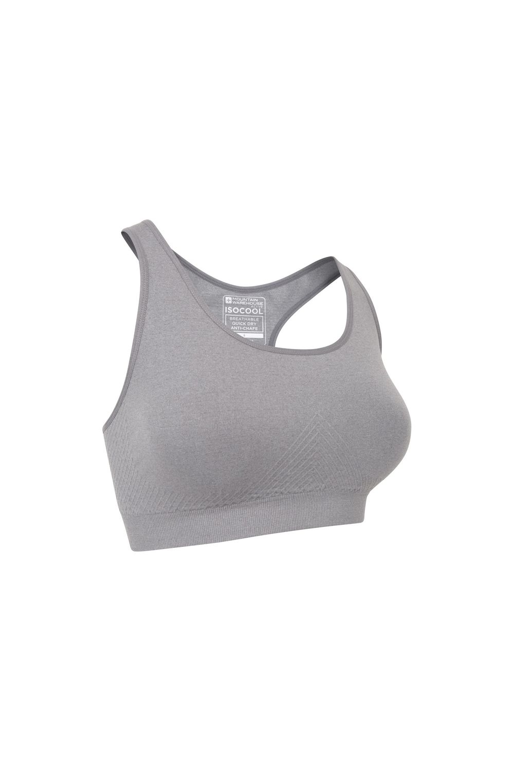 Grey AntiChafe Seamless Sports Bra, Image 4 of 6
