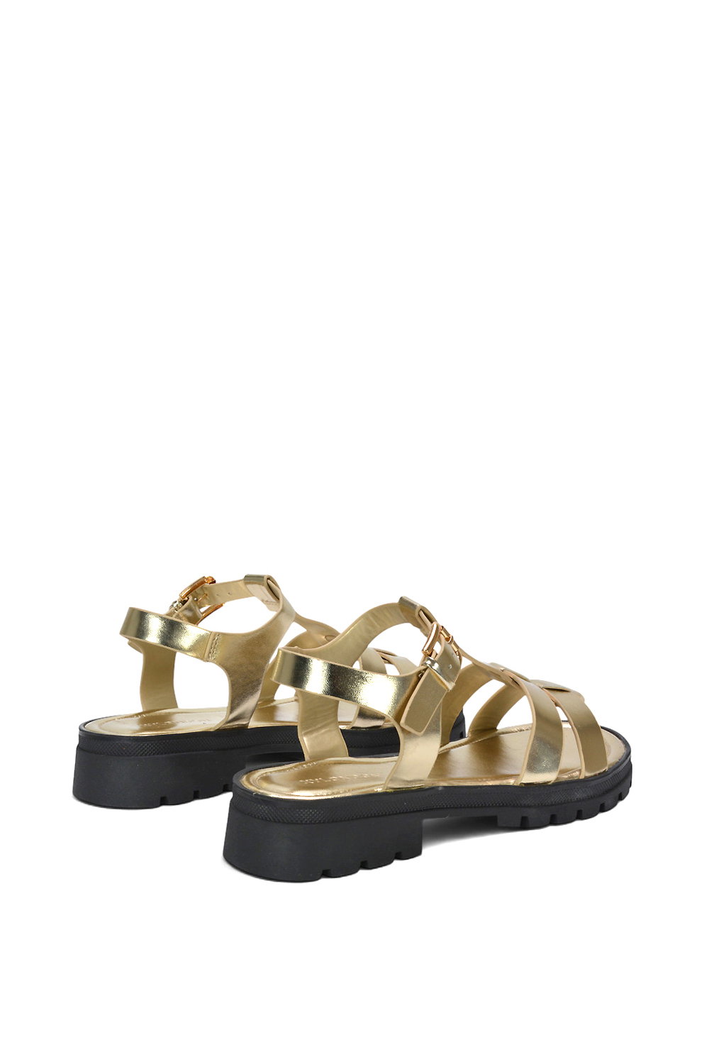Gold XY LONDON Gold 'Maddison' Chunky Gladiator Sandals With Ankle Strap, Image 4 of 6