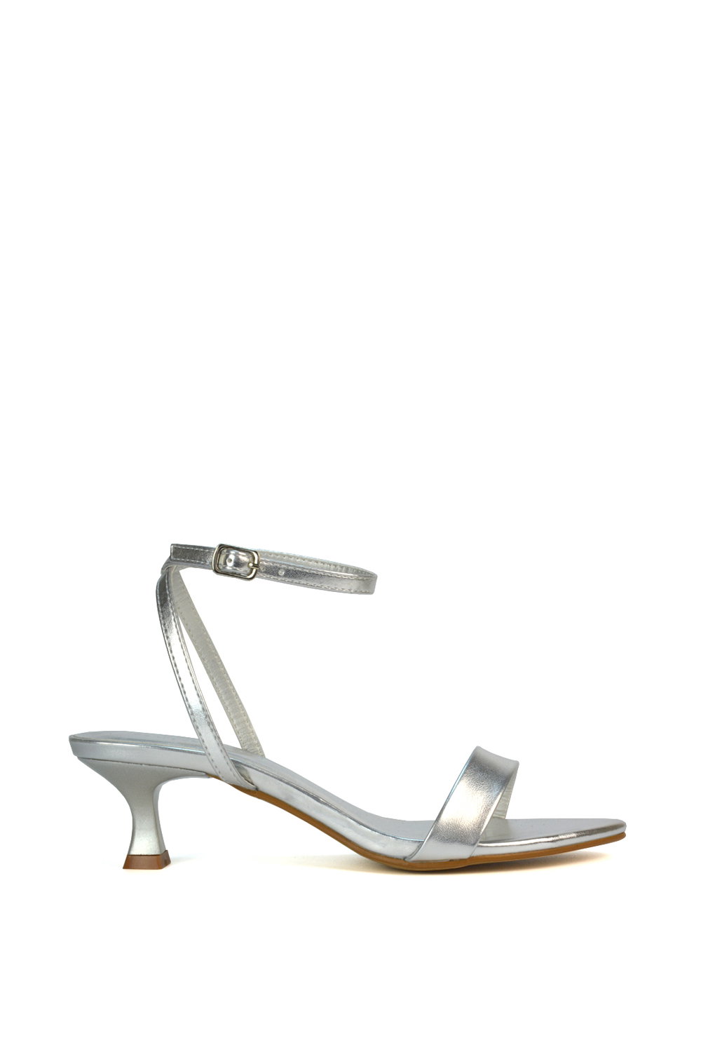 Black 'Antonia' Kitten Low Heel Strappy Sandal Two Part Heeled Shoes
