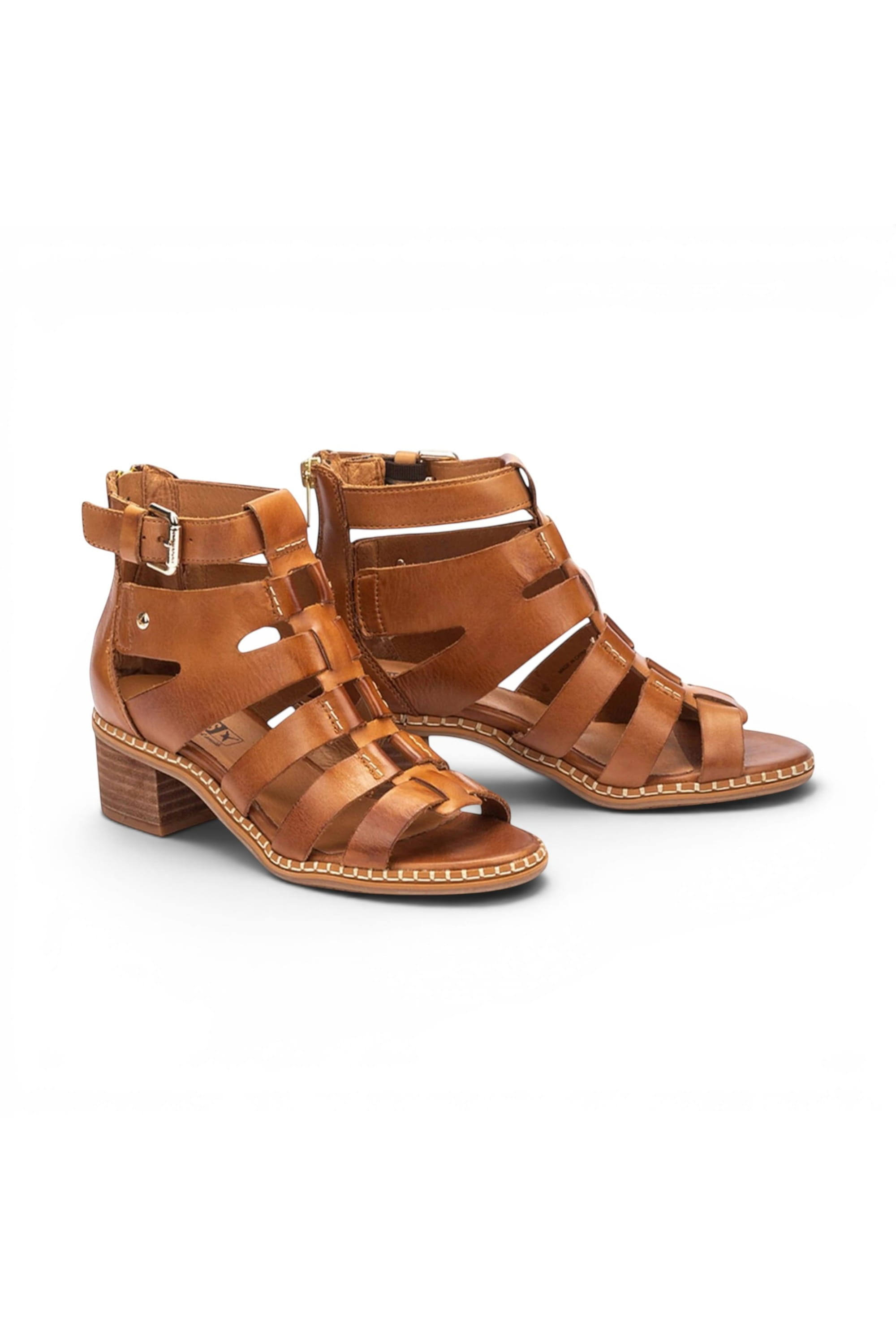 Brown Womens Soft Block Heel Sandals W3H-1823, Image 8 of 8
